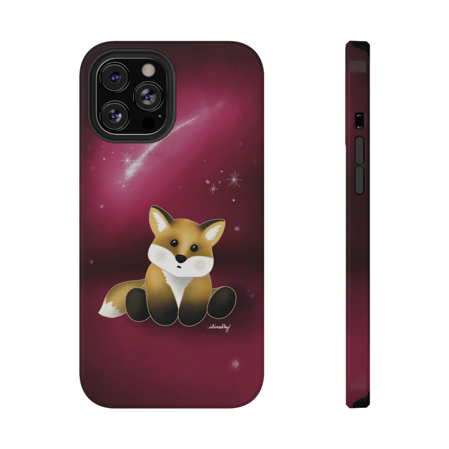 Fox in Magenta Starry Night Skies