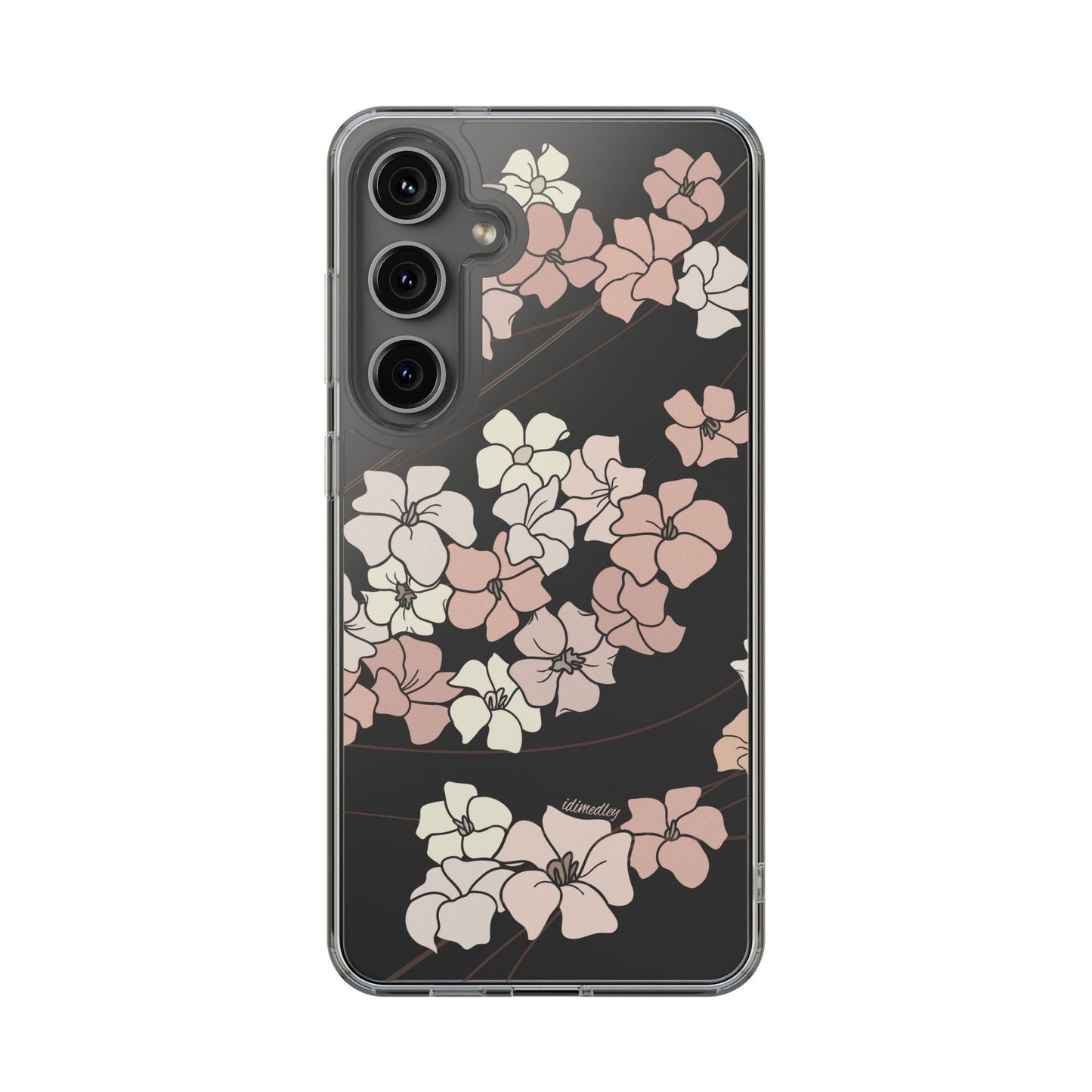 Puakenikeni En Face Flower Swirls (Peachy Pinks) CLEAR Case