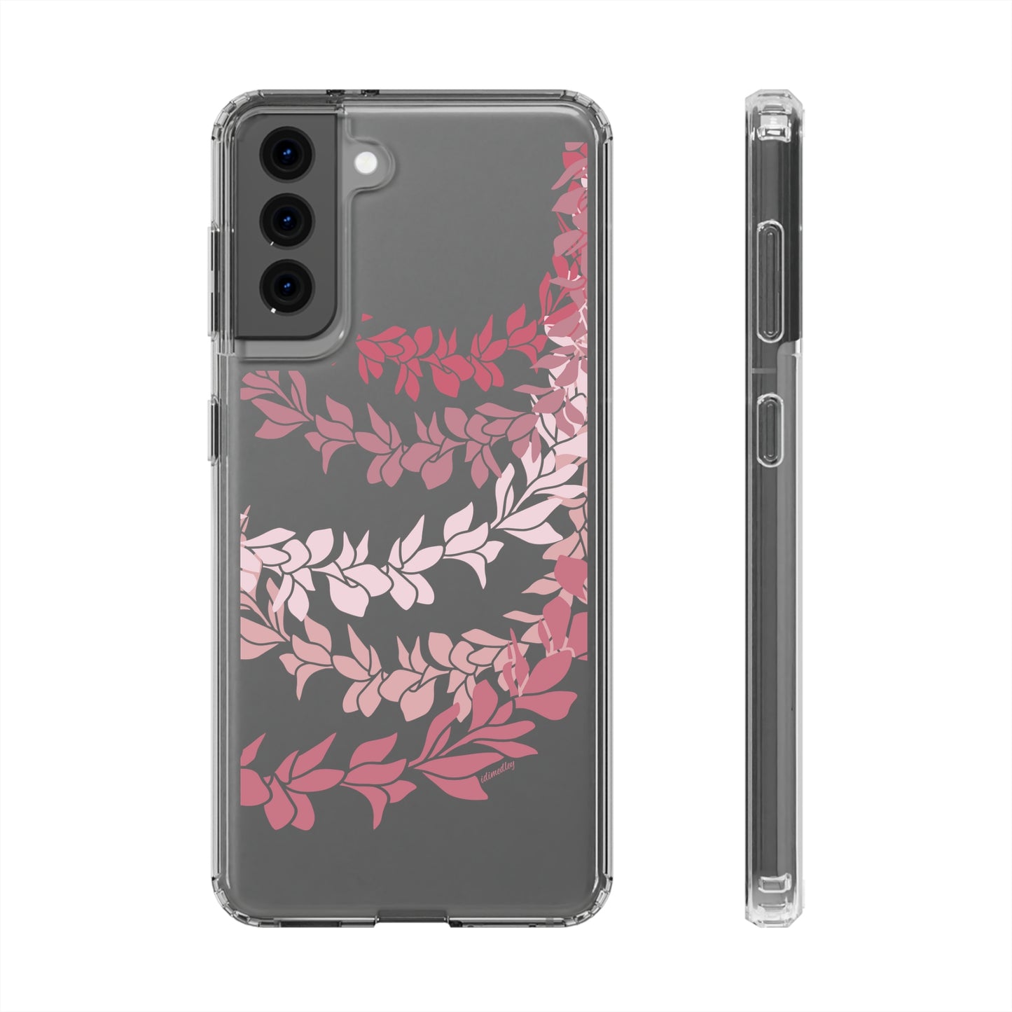 Pink Plumeria Flower Leis CLEAR Case