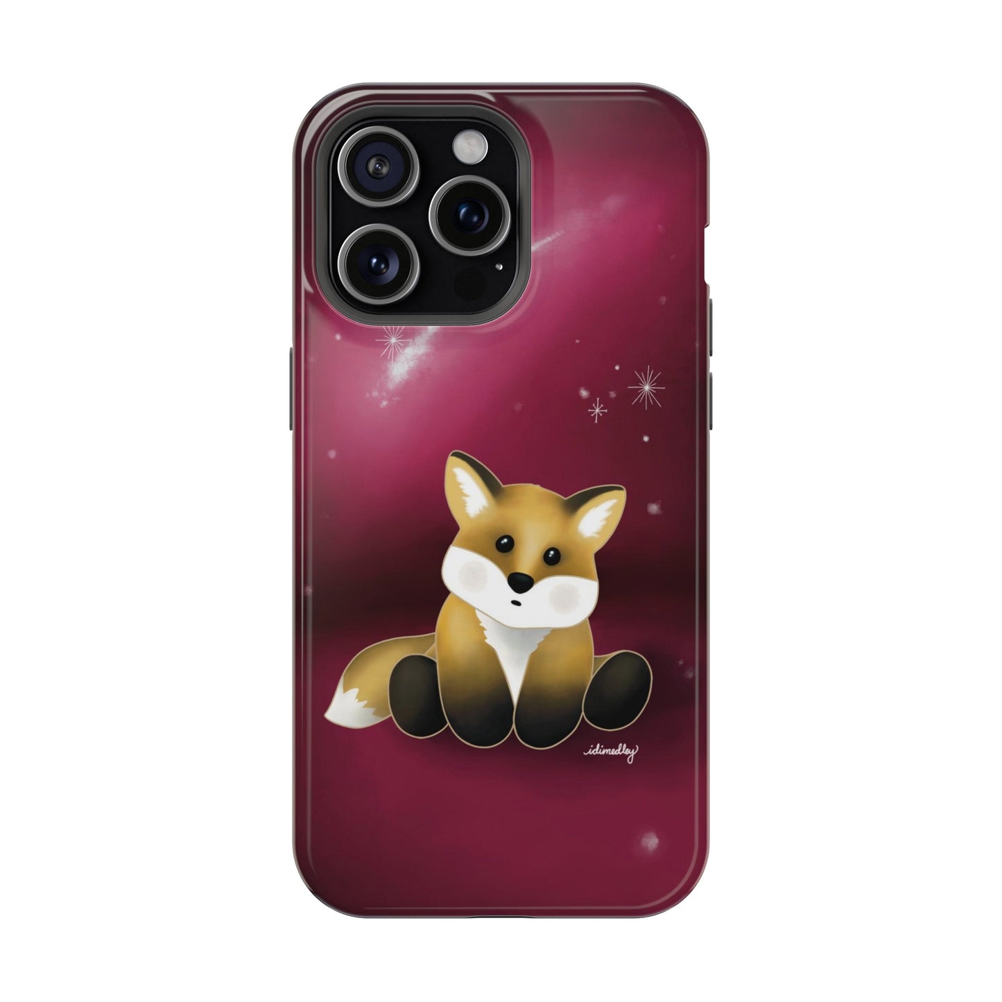 Fox in Magenta Starry Night Skies