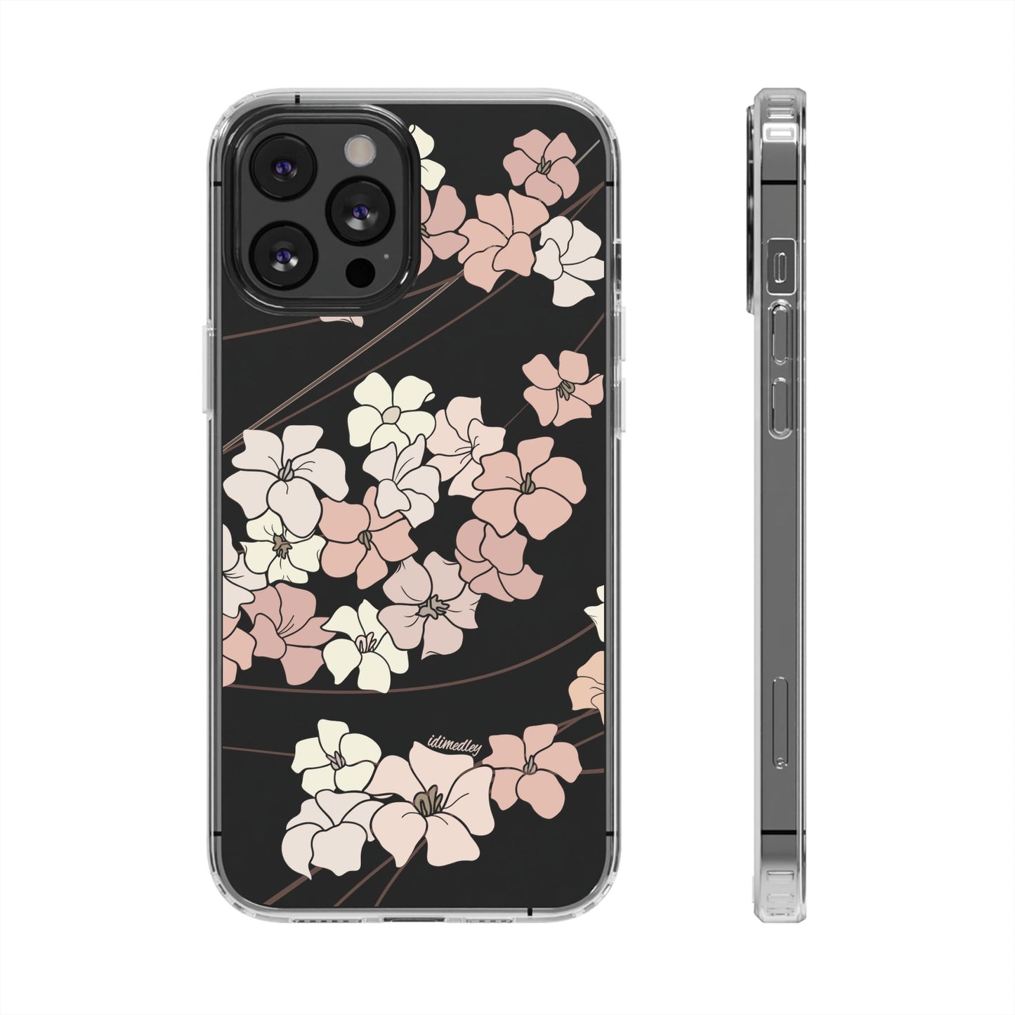 Puakenikeni En Face Flower Swirls (Peachy Pinks) CLEAR Case