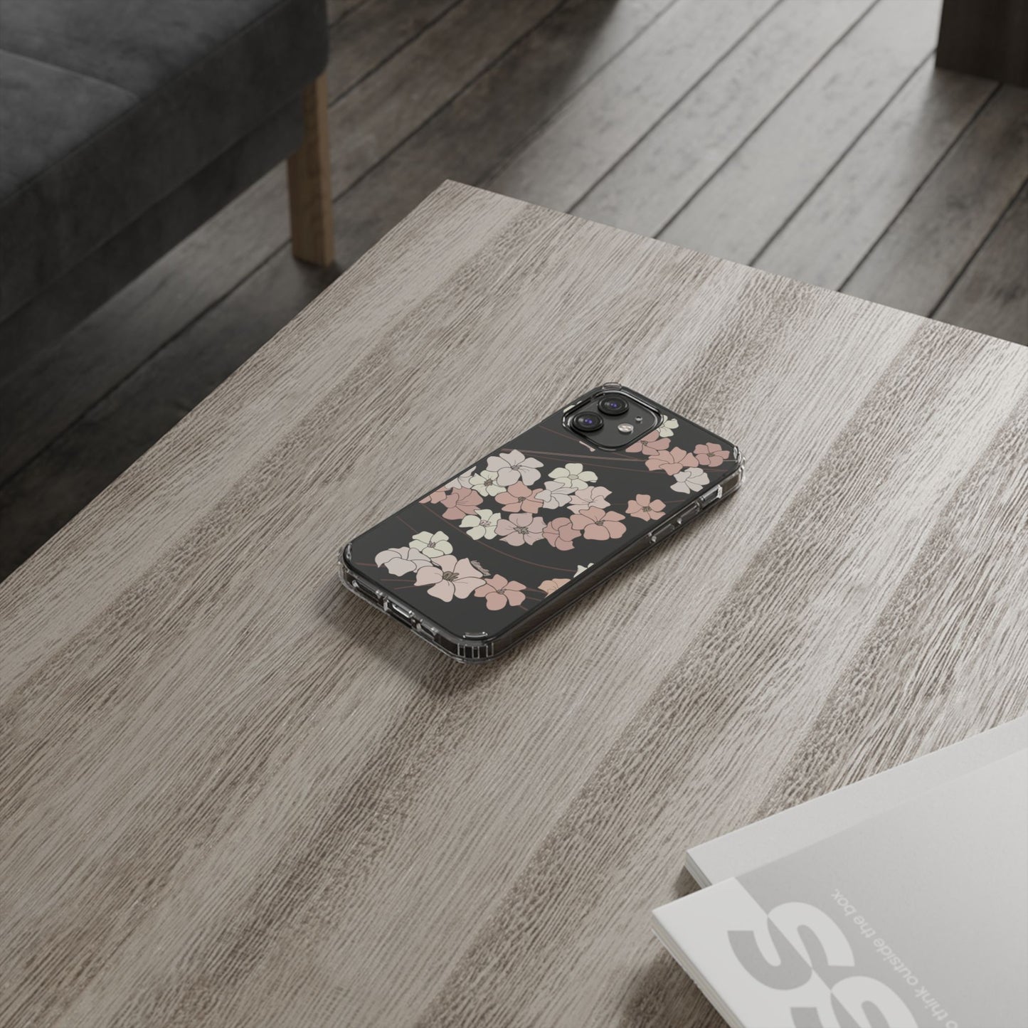Puakenikeni En Face Flower Swirls (Peachy Pinks) CLEAR Case