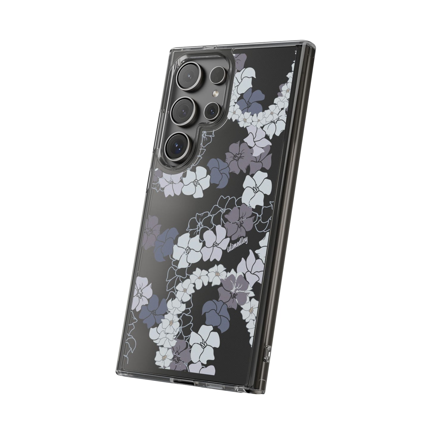 Puakenikeni En Face Flower Leis (Blue and Purple) CLEAR Case