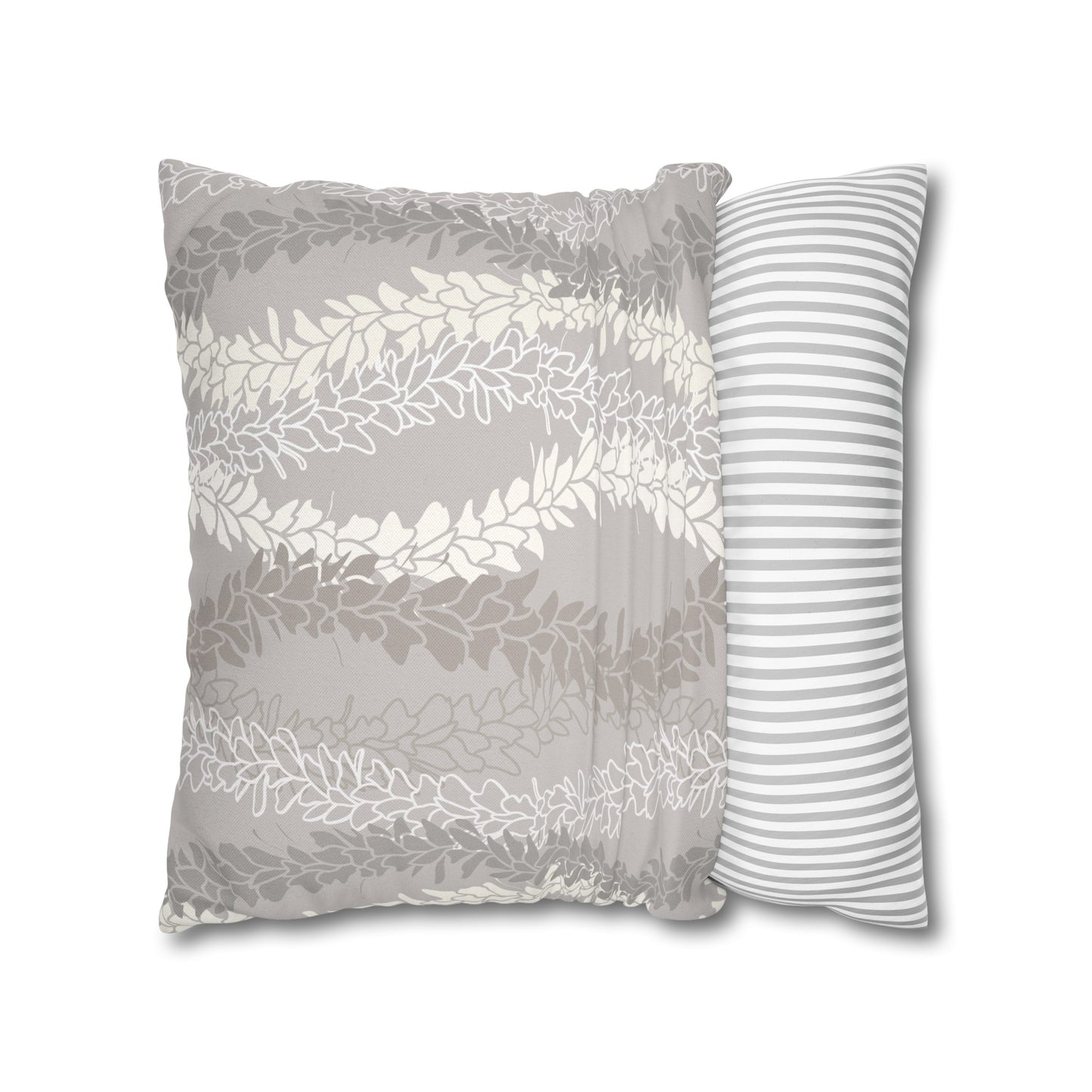Canvas Throw Pillow Case- White Ginger Kisses (Gray)