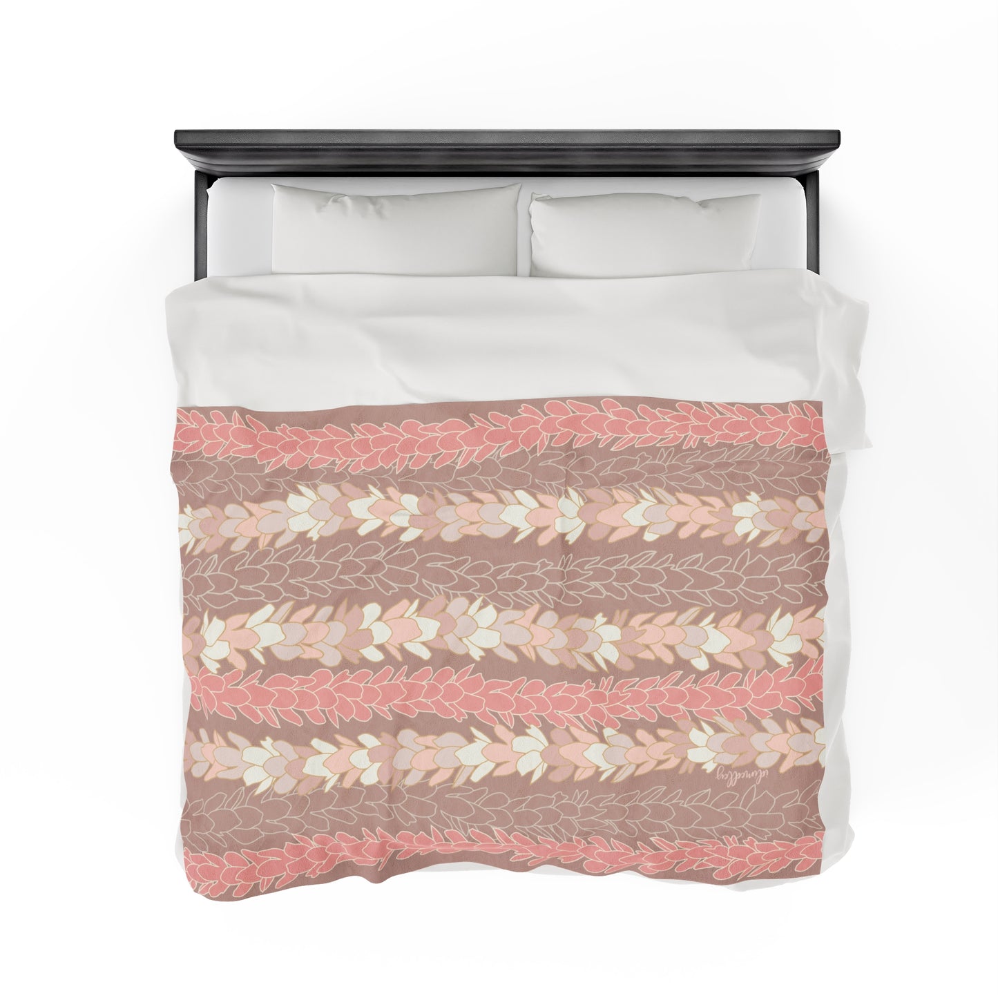 Velveteen Blanket- Pakalana Stringing Peach