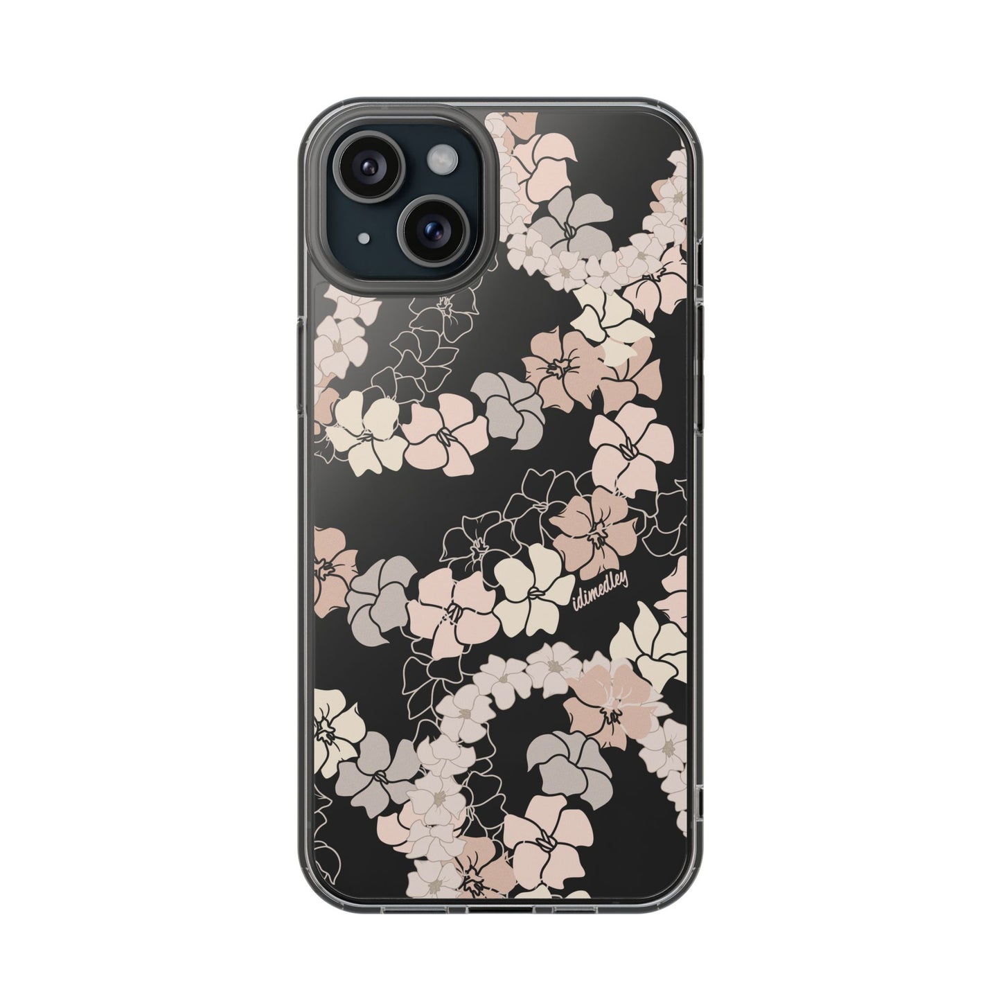 Puakenikeni En Face Flower Leis (Peachy Pinks) CLEAR Case