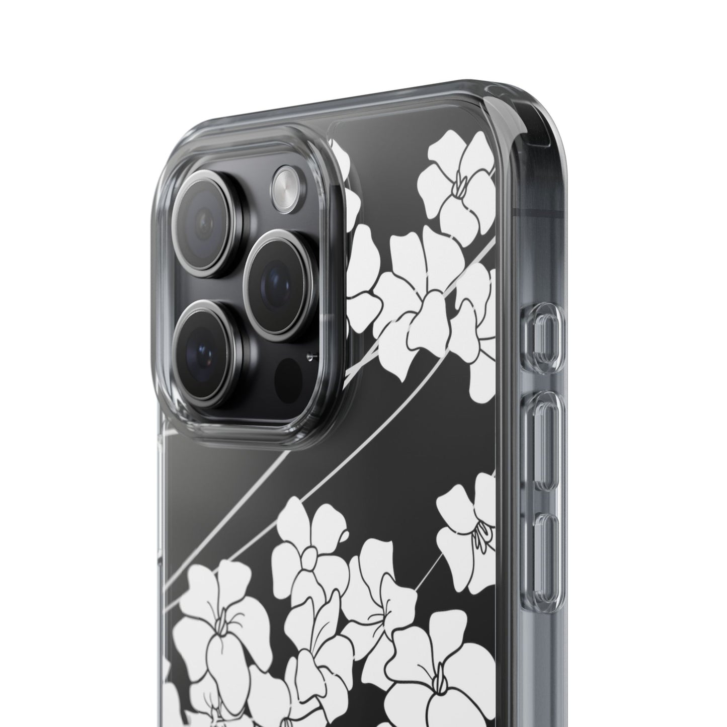 Puakenikeni En Face Flower Swirls (White) CLEAR Case
