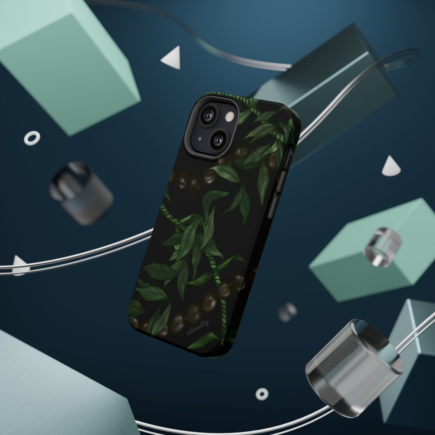 Kukui Nut, Maile, Ti Leaf Lei (Black), MAGSAFE