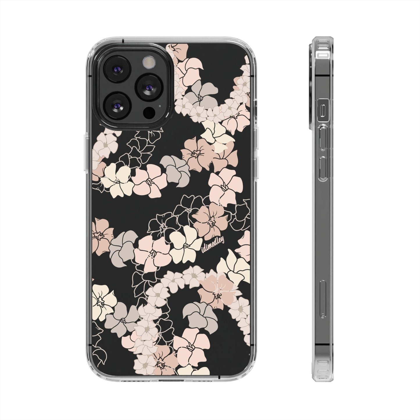 Puakenikeni En Face Flower Leis (Peachy Pinks) CLEAR Case