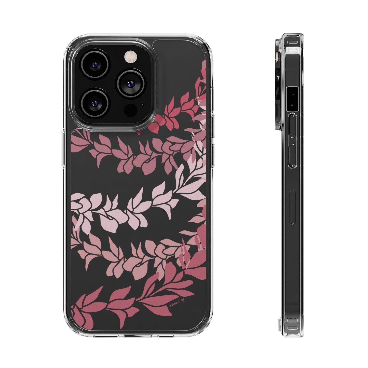 Pink Plumeria Flower Leis CLEAR Case