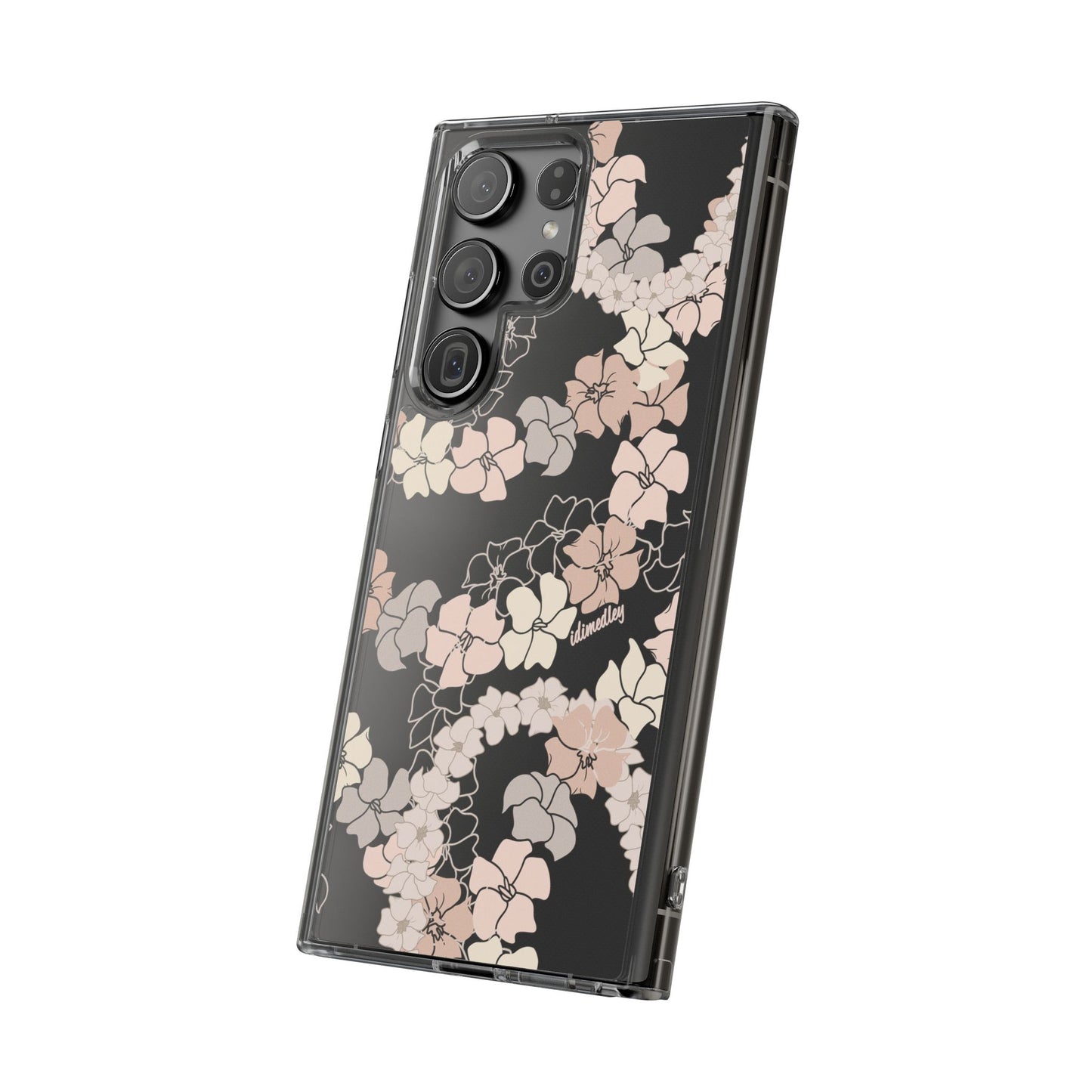Puakenikeni En Face Flower Leis (Peachy Pinks) CLEAR Case