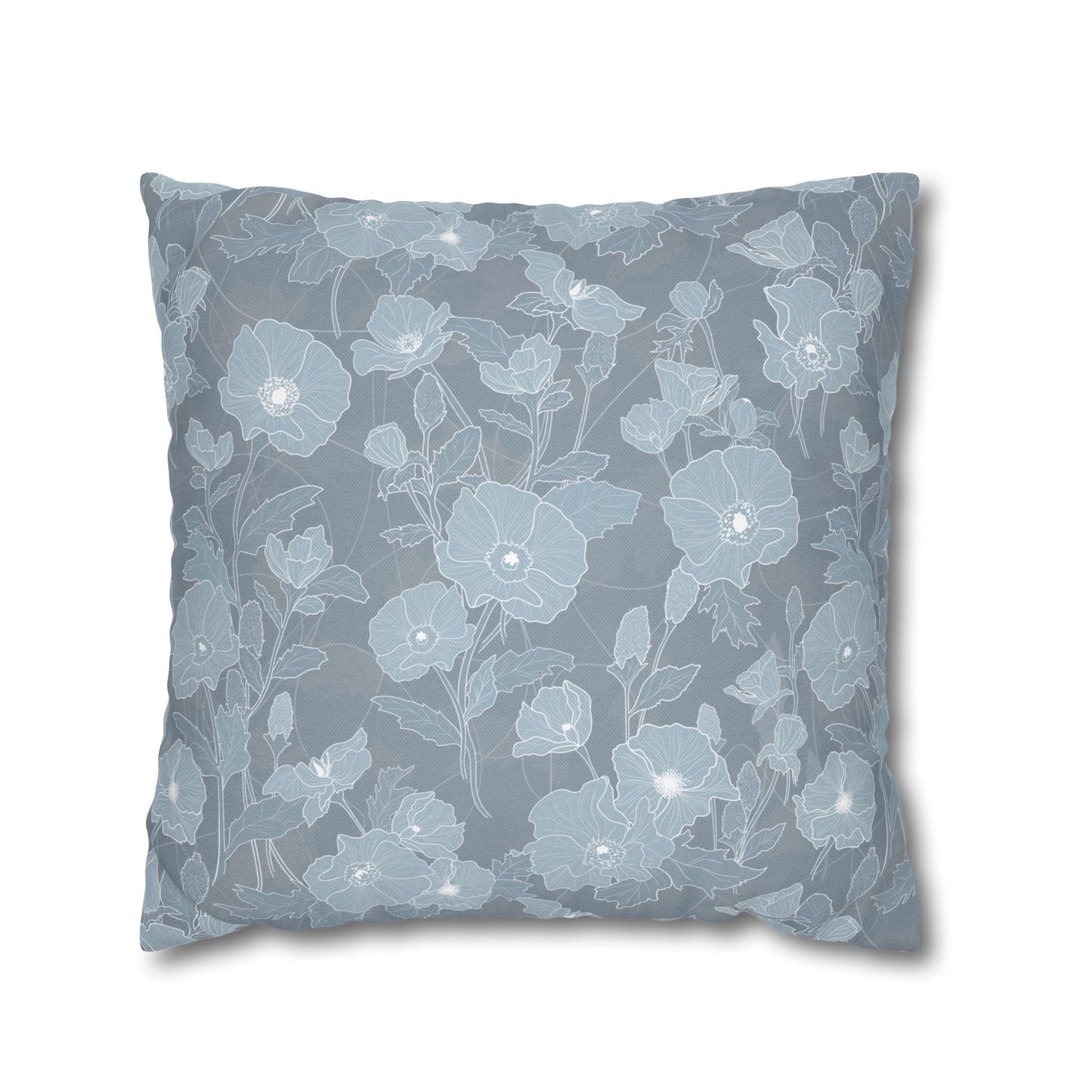 Canvas Throw Pillow Case- Pua Kala in Blue
