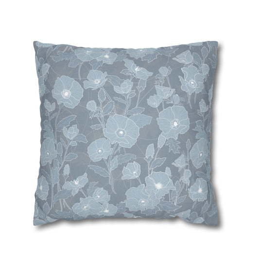 Canvas Throw Pillow Case- Pua Kala in Blue