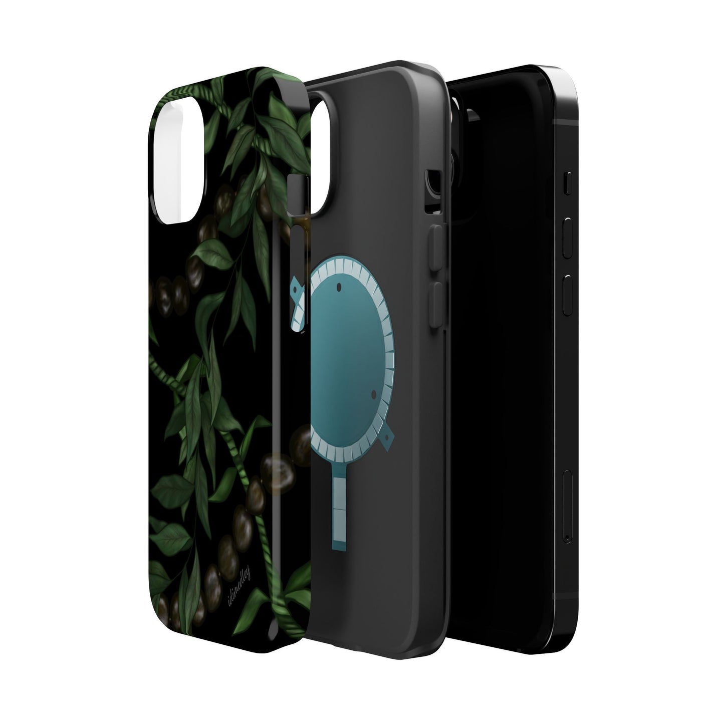 Kukui Nut, Maile, Ti Leaf Lei (Black), MAGSAFE