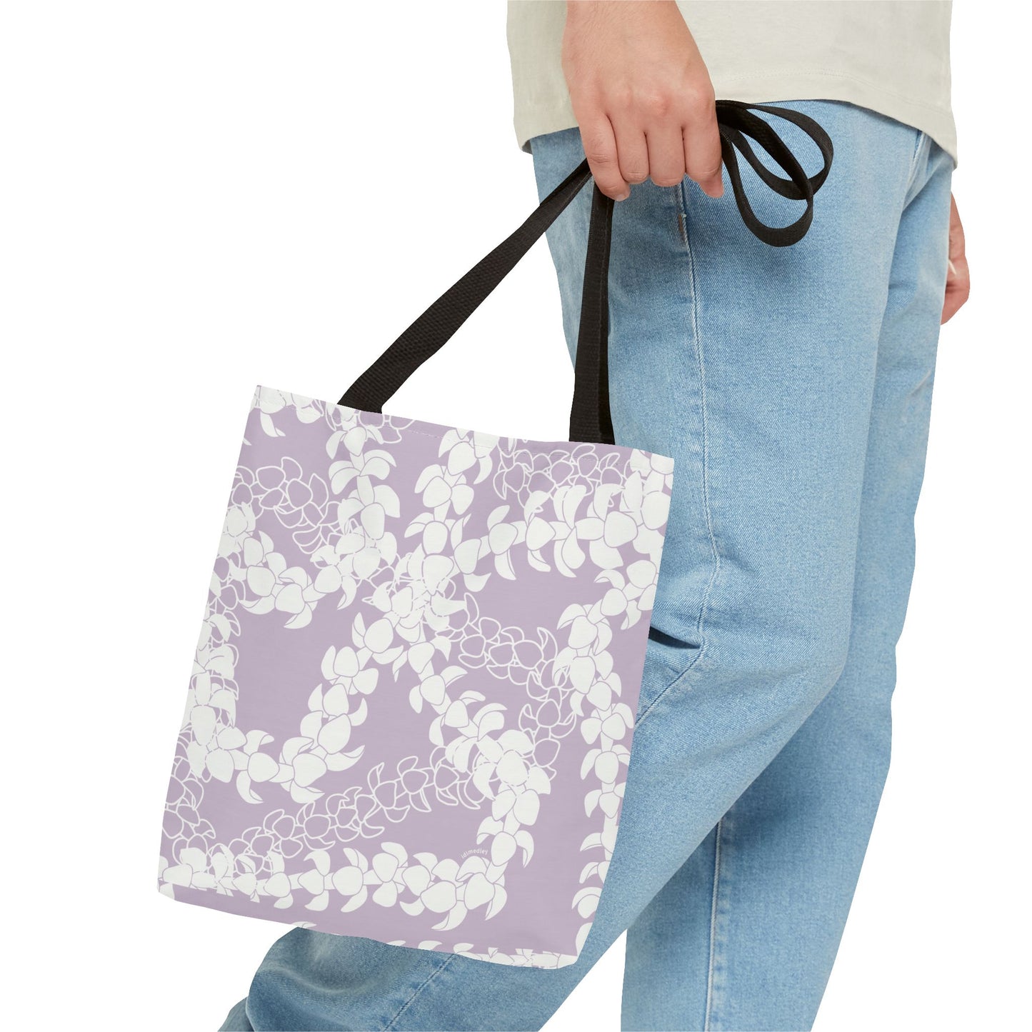Tote Bag- Puakenikeni Curvilinear Lei (Pinky Periwinkle)