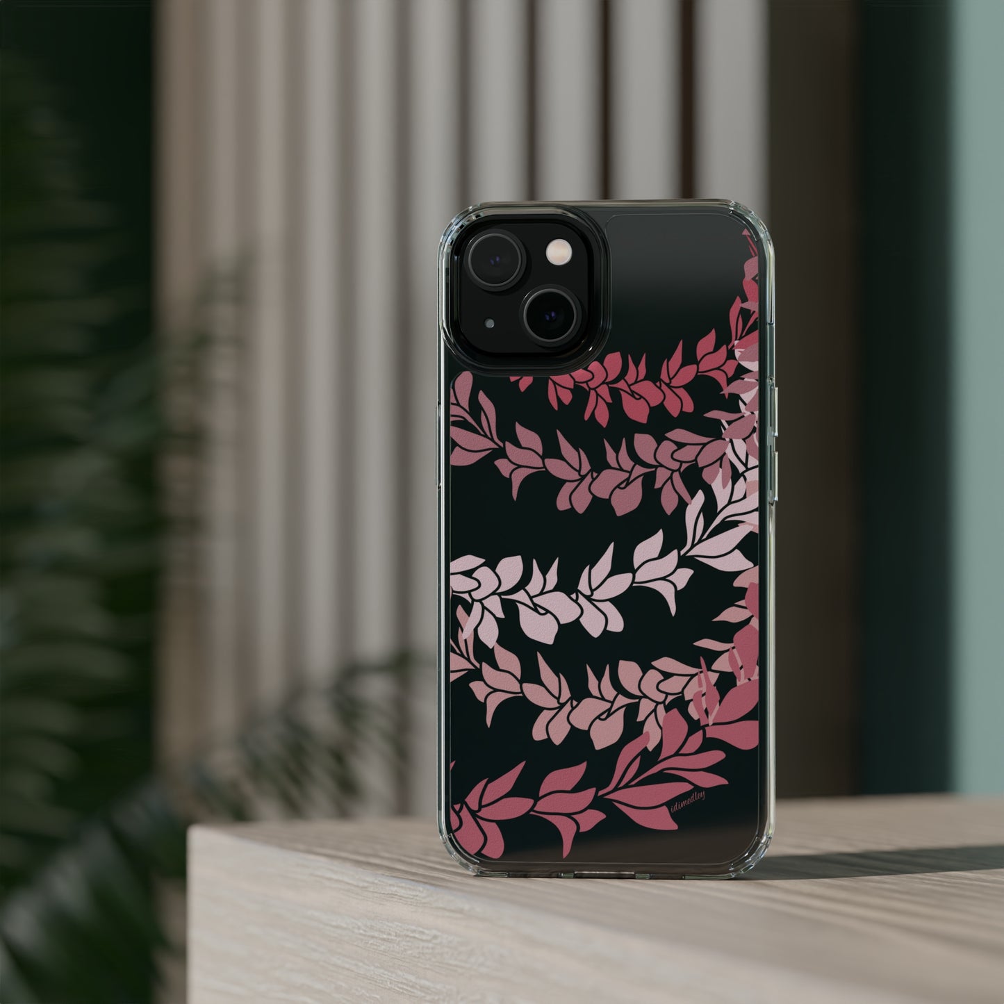 Pink Plumeria Flower Leis CLEAR Case