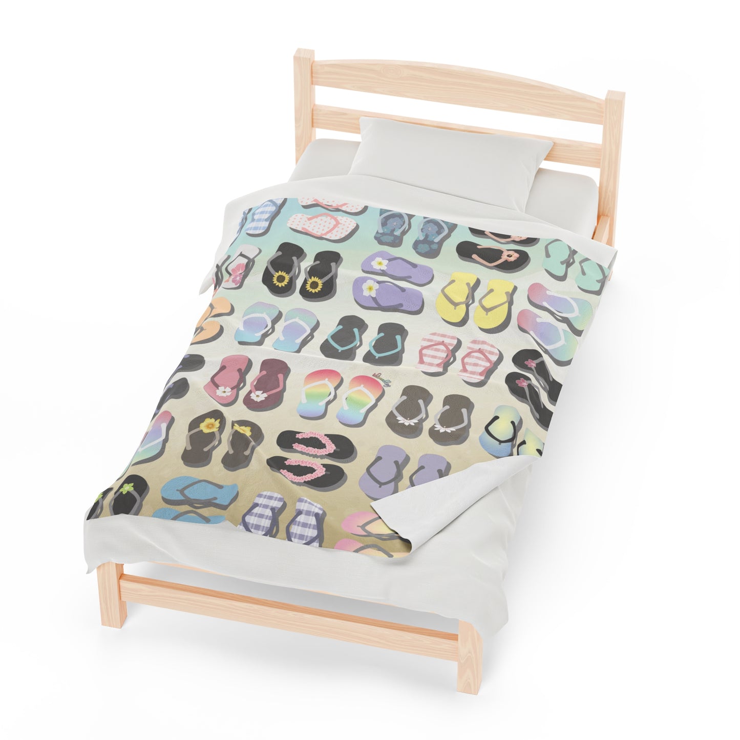 Velveteen Blanket- Sandy Pua Toes in my Rubbah Slippahs