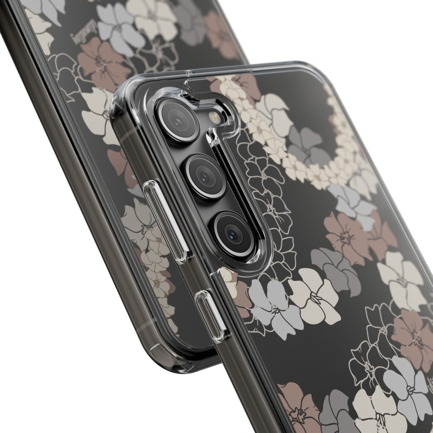 Puakenikeni En Face Flower Leis (Brown and Gray Neutrals) CLEAR Case