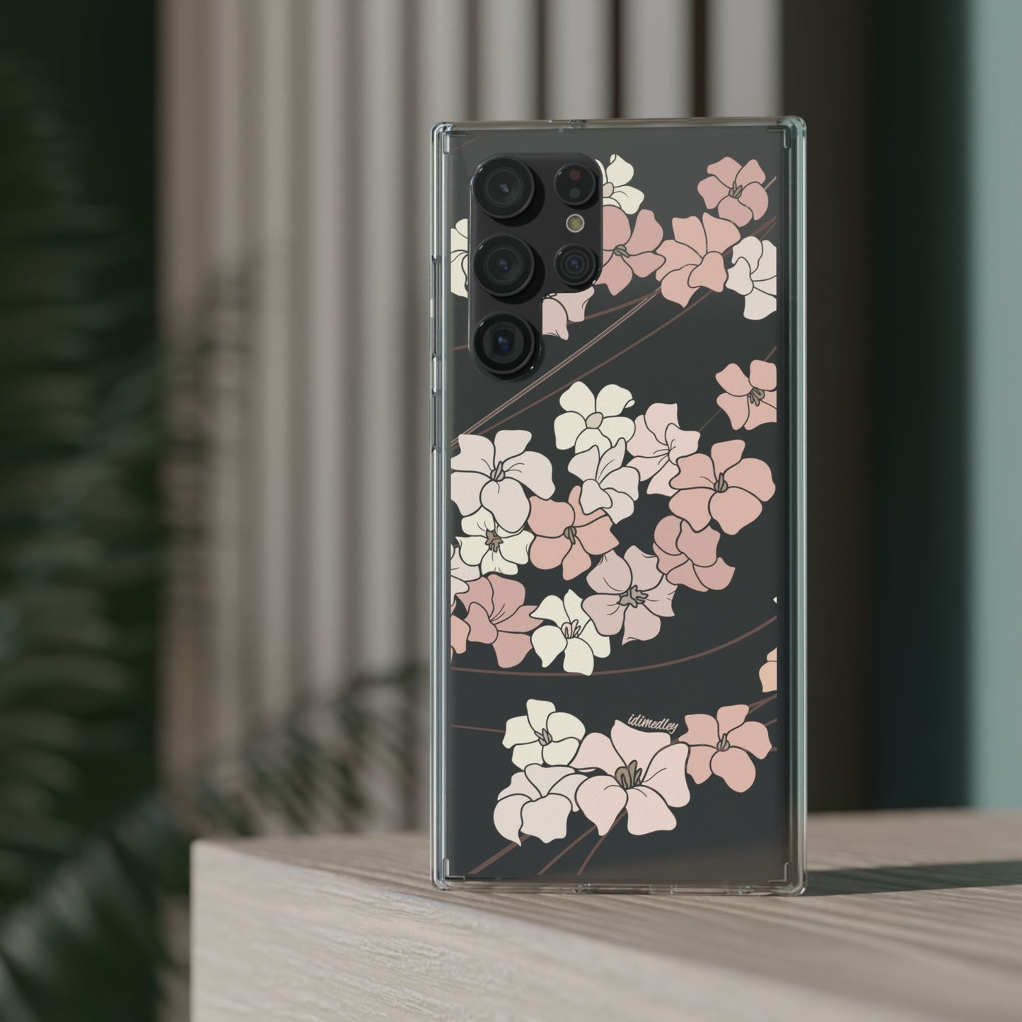 Puakenikeni En Face Flower Swirls (Peachy Pinks) CLEAR Case
