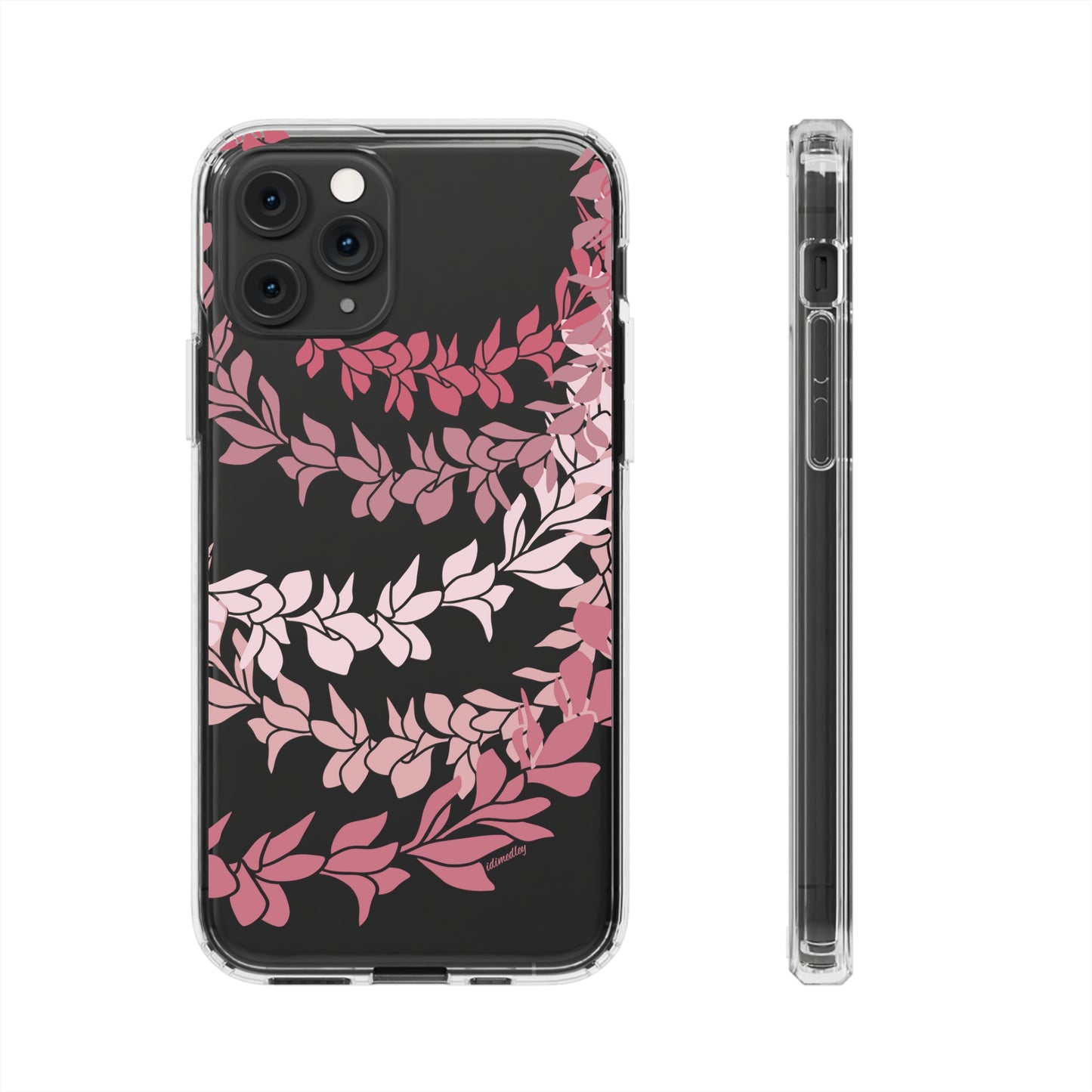 Pink Plumeria Flower Leis CLEAR Case