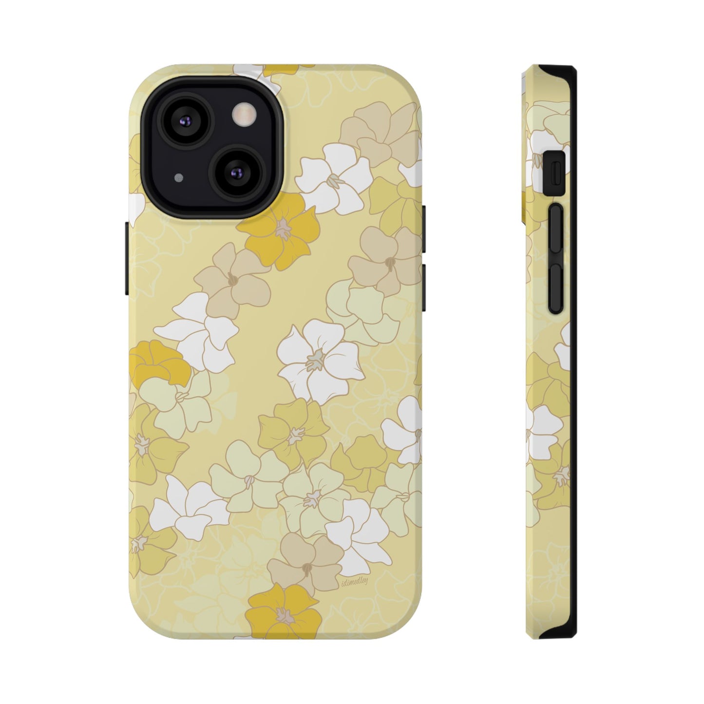 Puakenikeni En Face Flower Leis (Yellow)