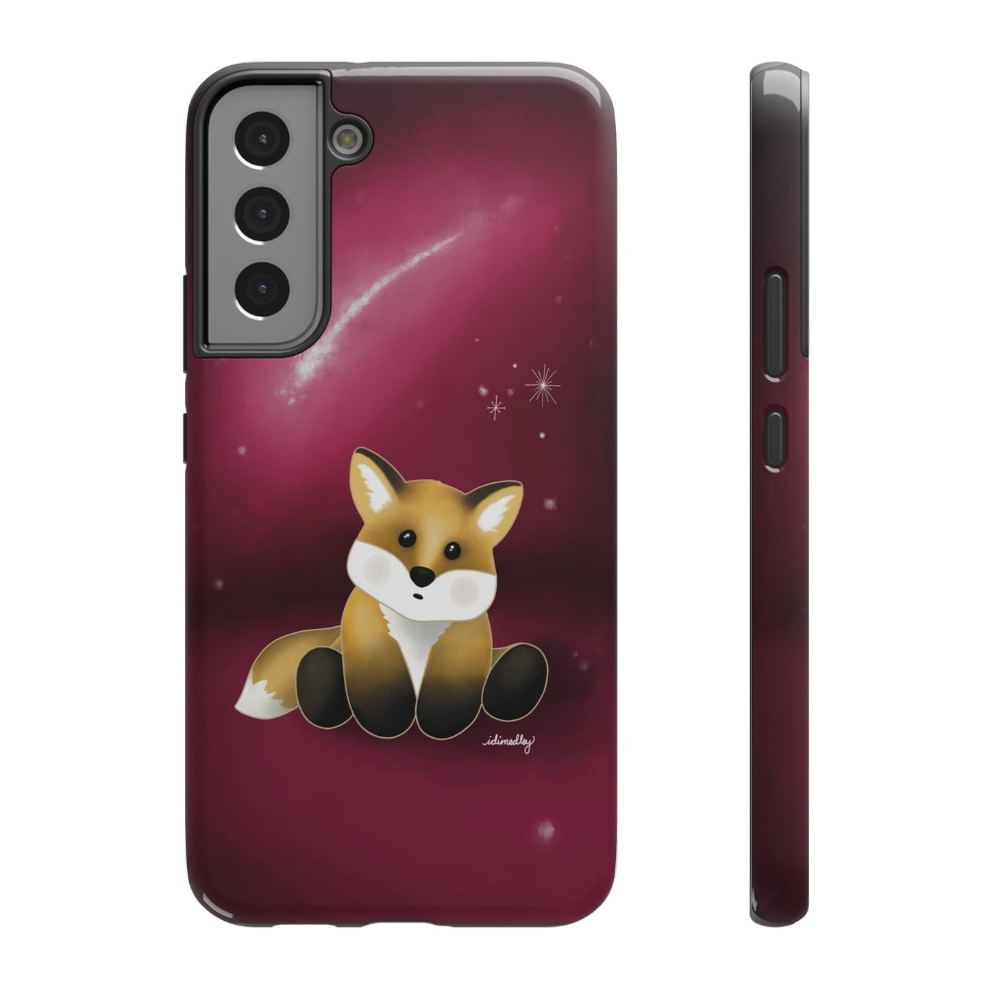 Fox in Magenta Starry Night Skies