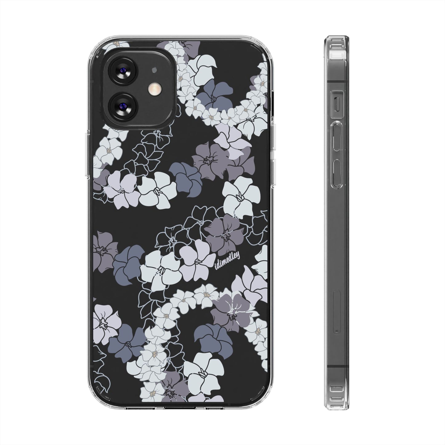 Puakenikeni En Face Flower Leis (Blue and Purple) CLEAR Case