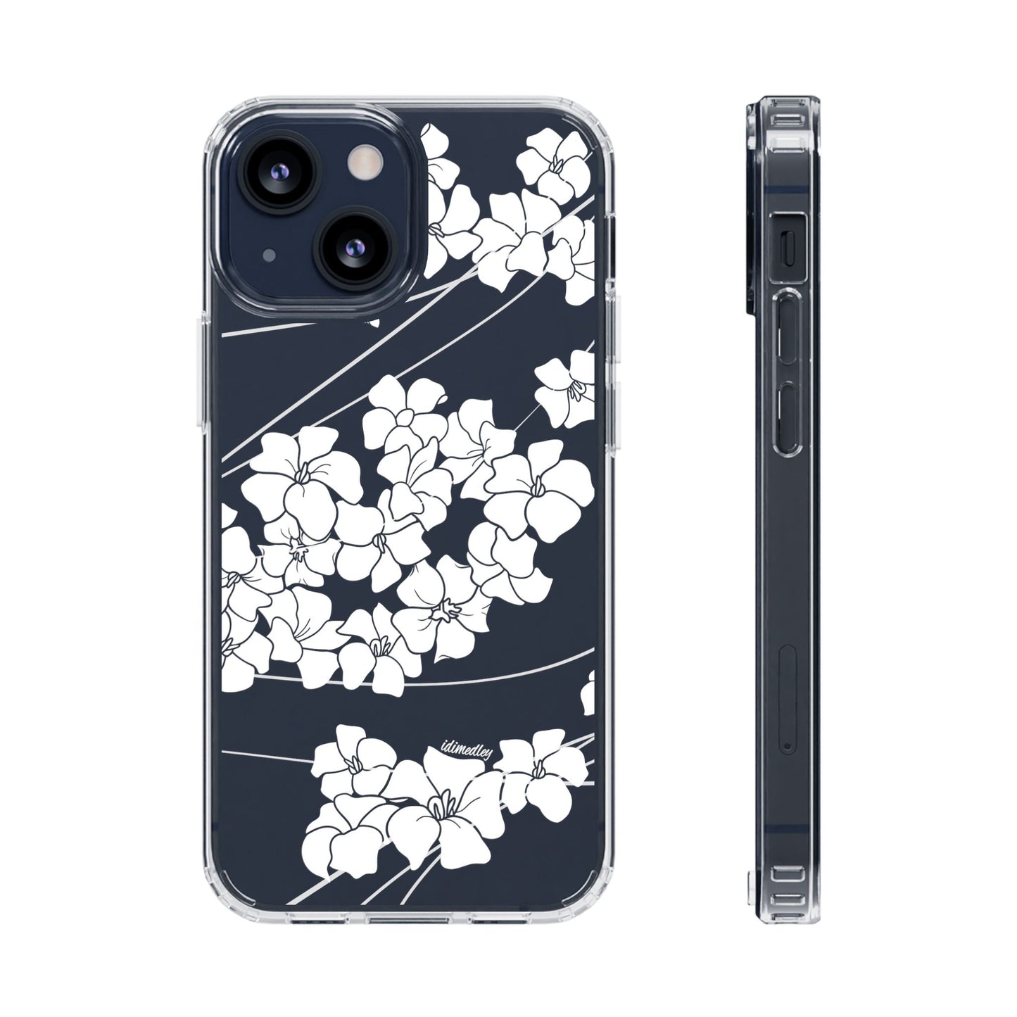 Puakenikeni En Face Flower Swirls (White) CLEAR Case