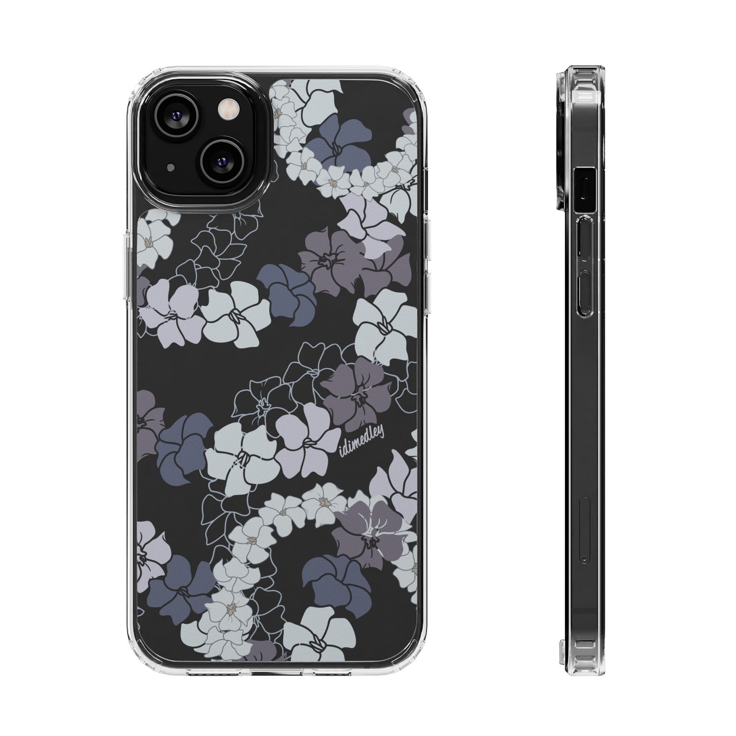 Puakenikeni En Face Flower Leis (Blue and Purple) CLEAR Case