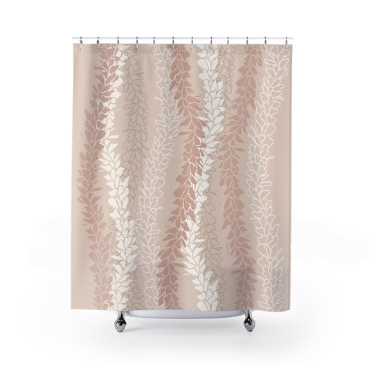 Shower Curtain- White Ginger Kisses (Peach)