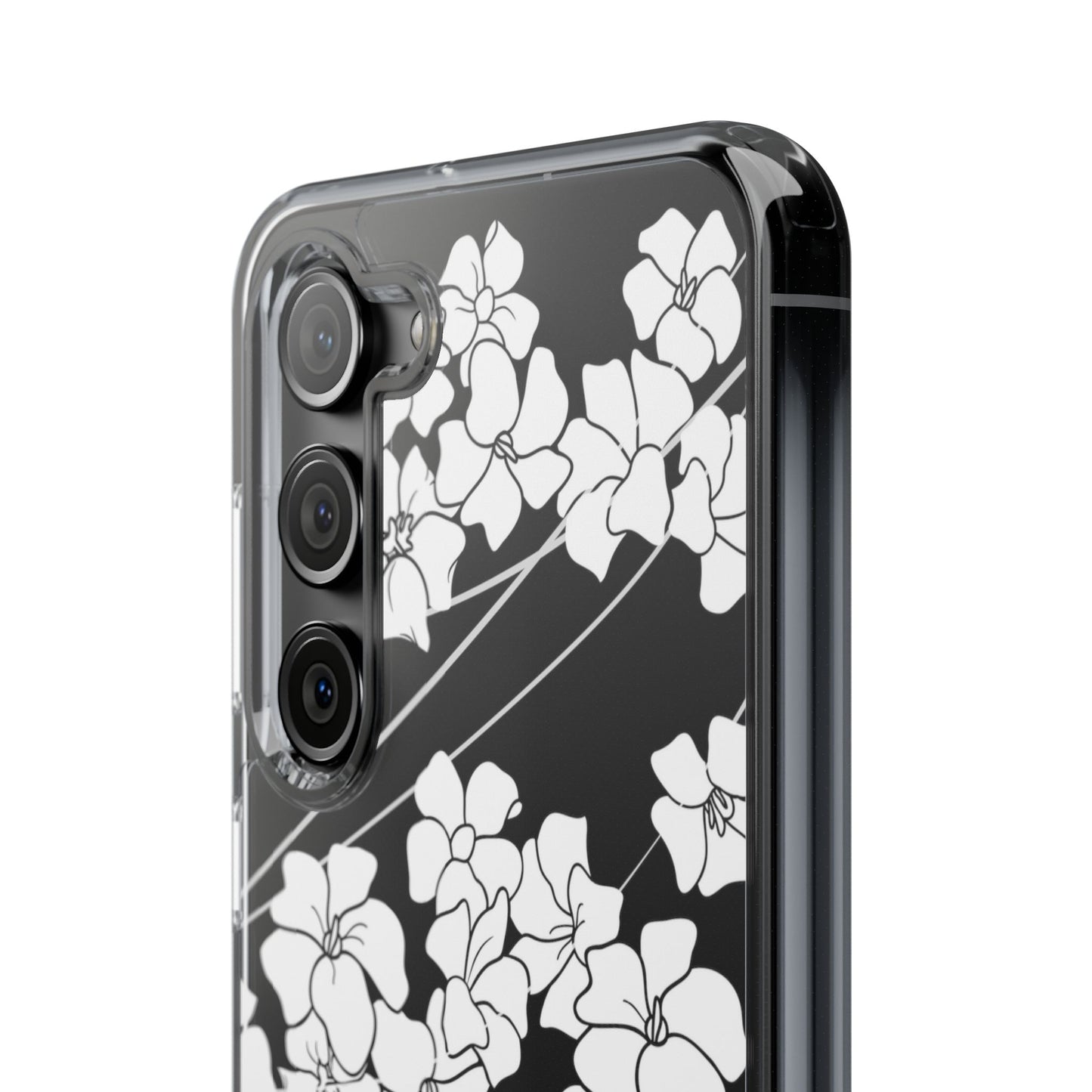 Puakenikeni En Face Flower Swirls (White) CLEAR Case