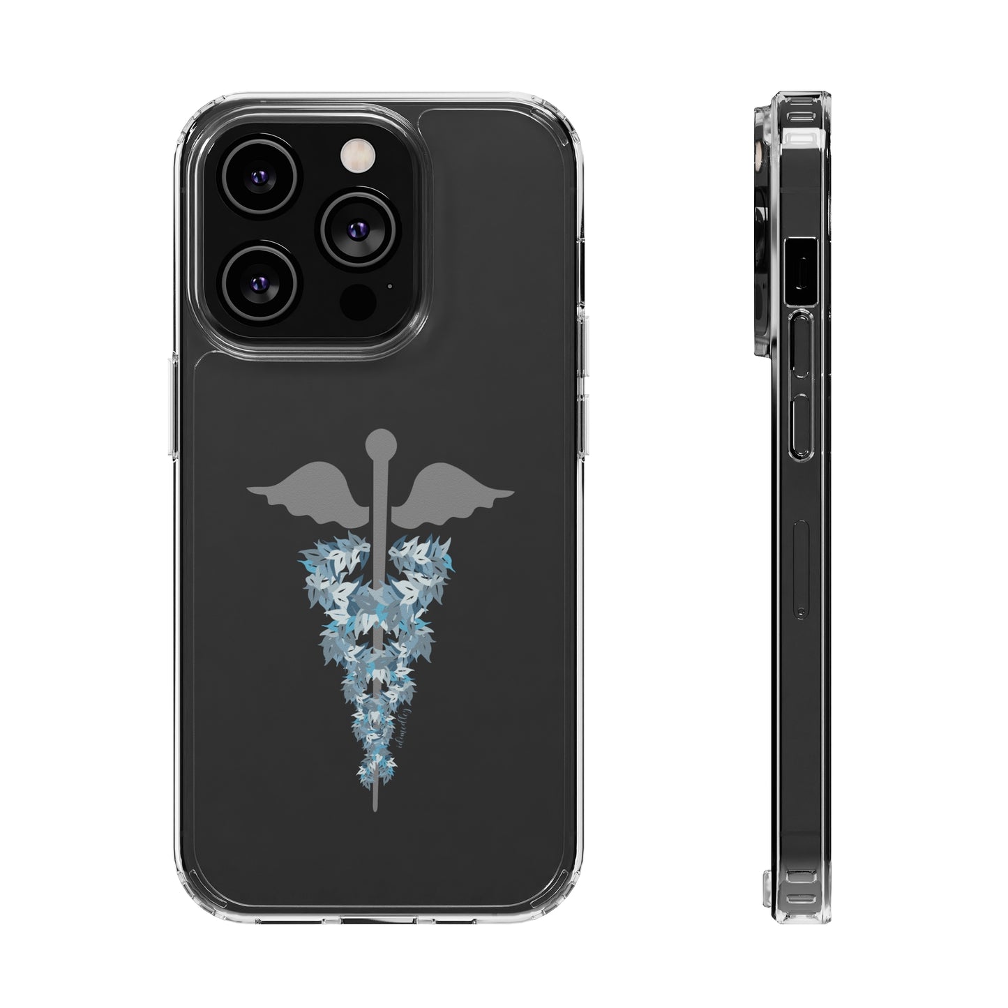 Caduceus Medical Symbol with Blue Maile Lei CLEAR Case