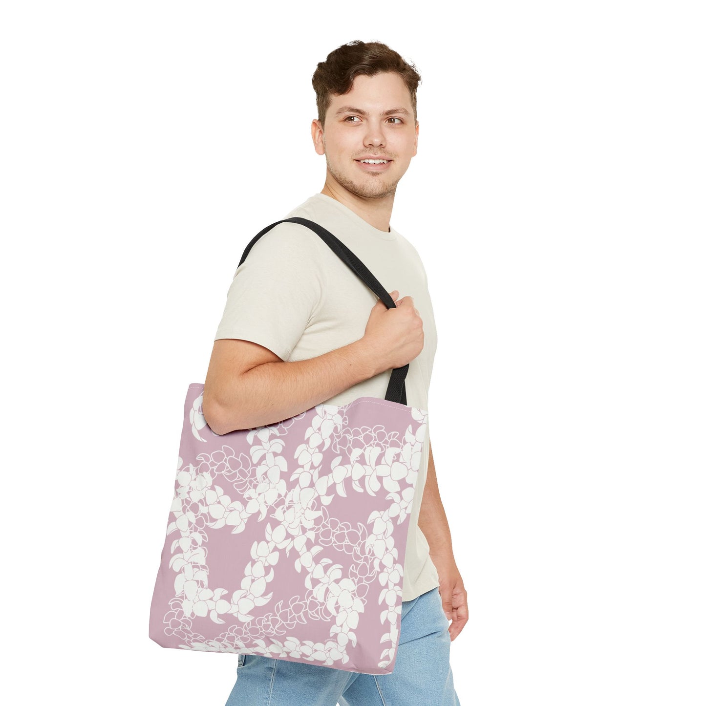 Tote Bag- Puakenikeni Curvilinear Lei (Rosey Pink)