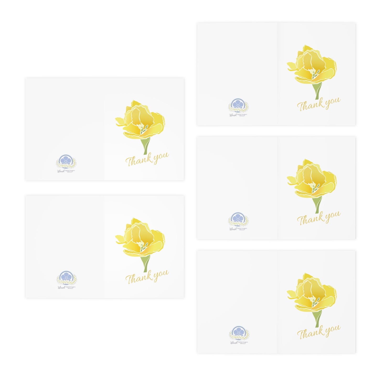 Thank You Teacher Appreciation Greeting Cards- Yellow Tulip