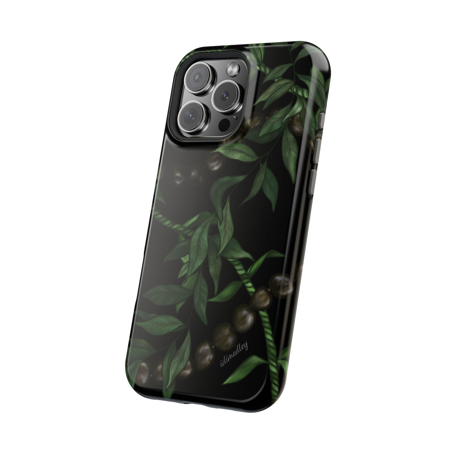 Kukui Nut, Maile, Ti Leaf Lei (Black), MAGSAFE