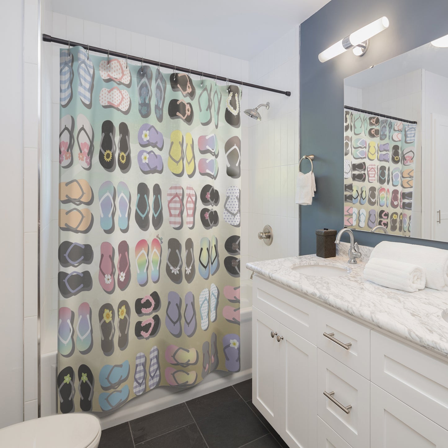 Shower Curtain- Sandy Pua Toes in my Rubbah Slippahs