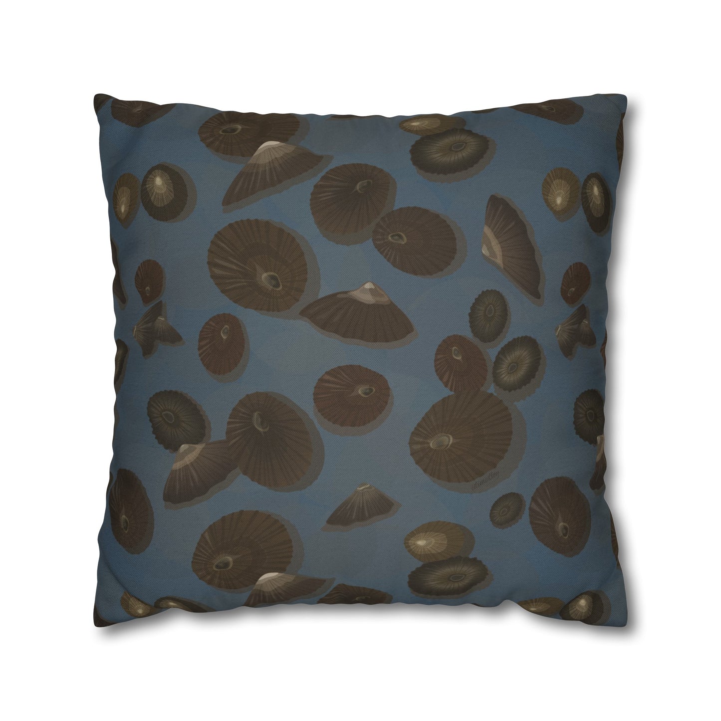 Canvas Throw Pillow Case- Lil Opihi in Blue