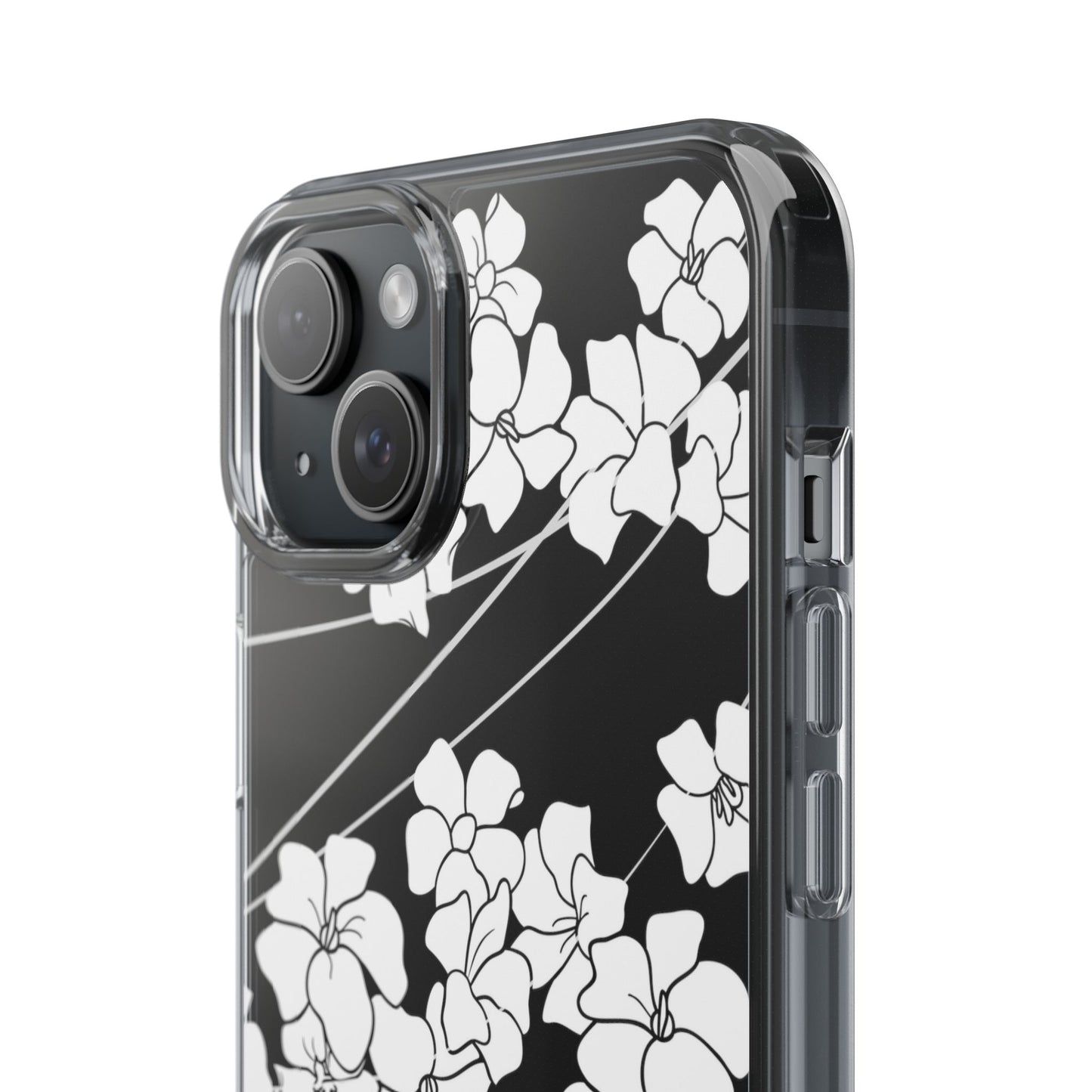 Puakenikeni En Face Flower Swirls (White) CLEAR Case