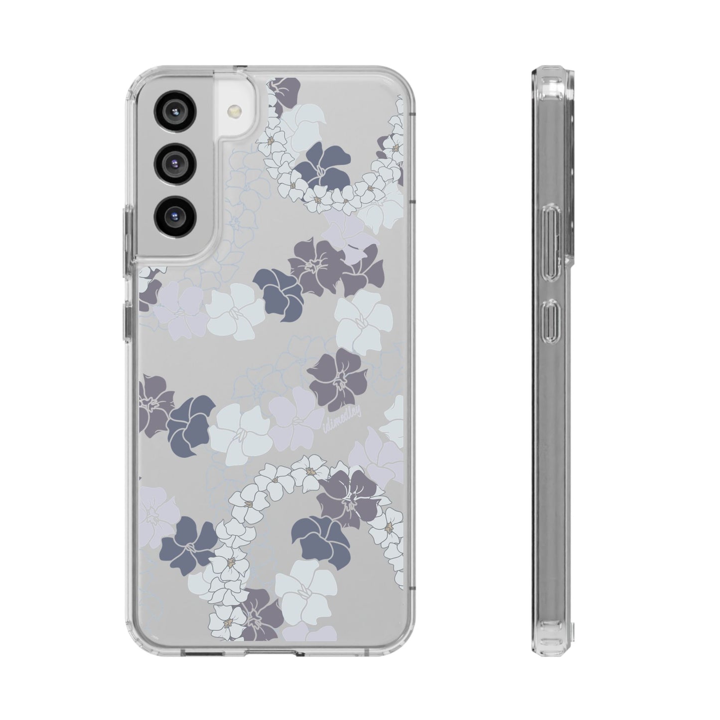 Puakenikeni En Face Flower Leis (Blue and Purple) CLEAR Case