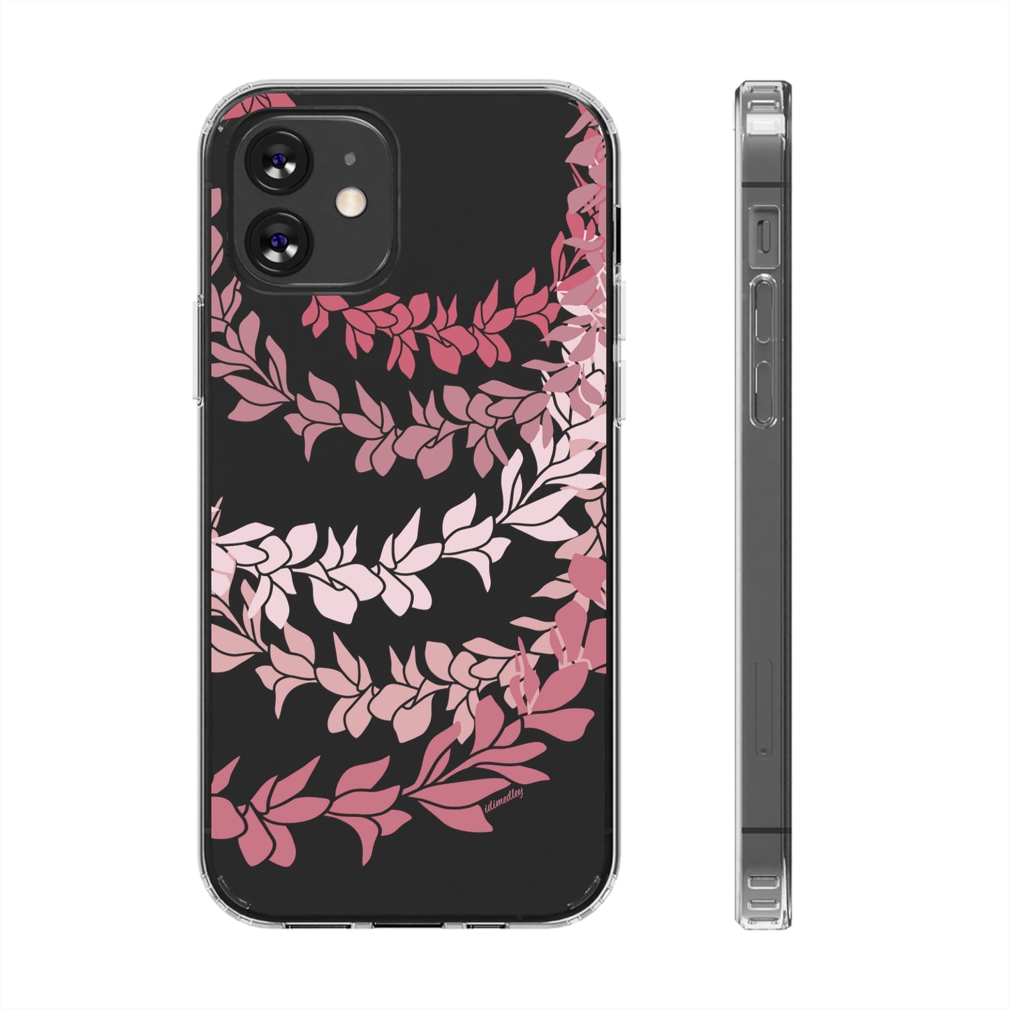 Pink Plumeria Flower Leis CLEAR Case