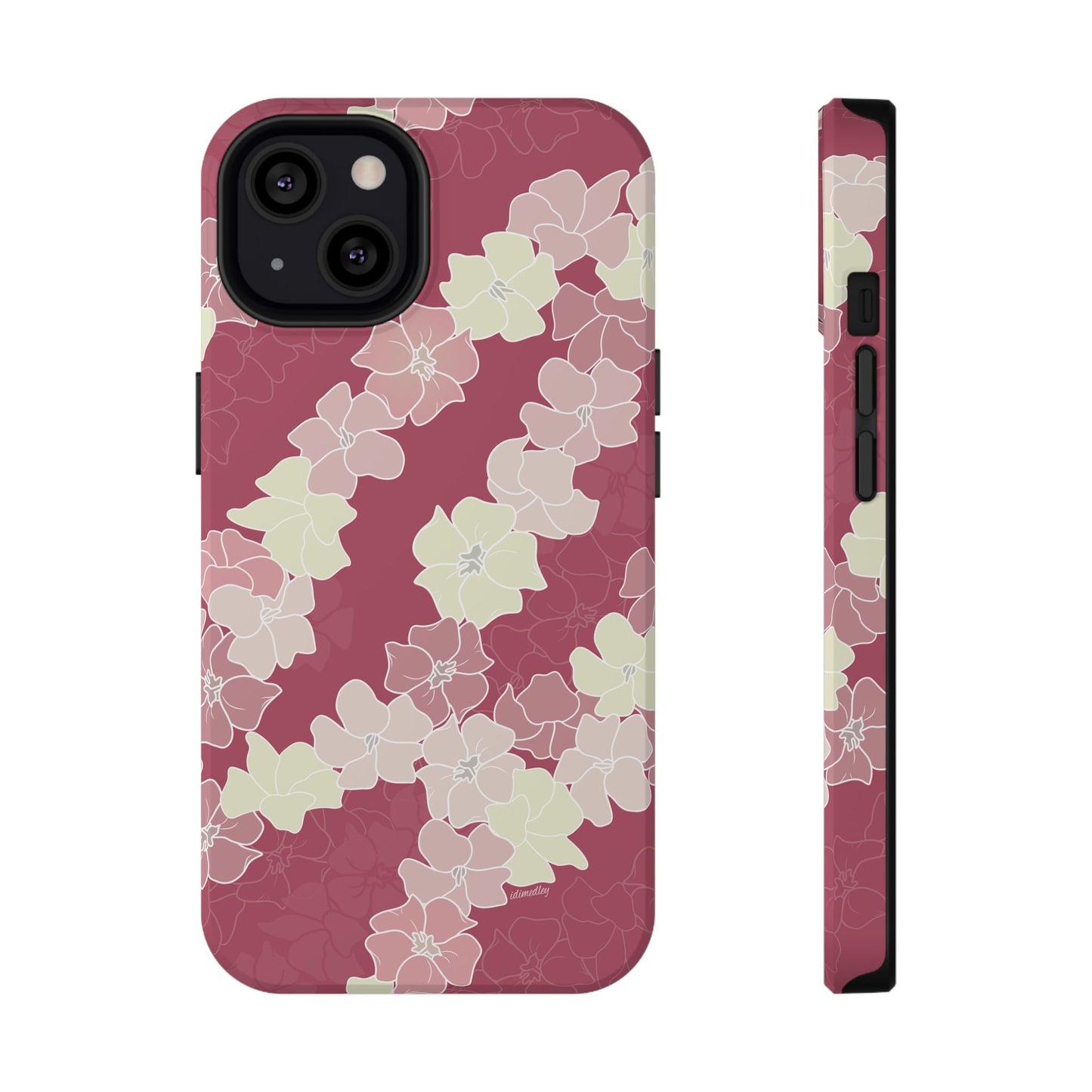 Puakenikeni En Face Flower Leis (Fruit Punch Pink)