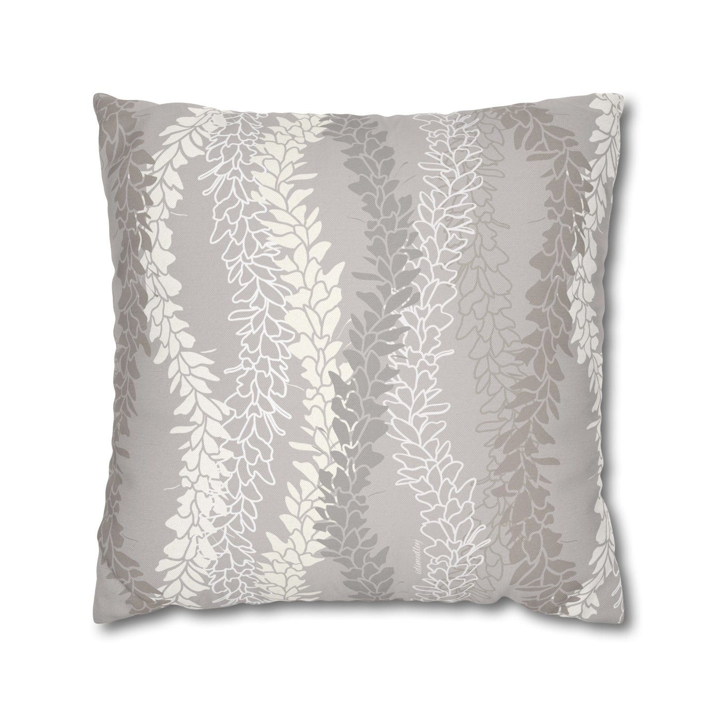 Canvas Throw Pillow Case- White Ginger Kisses (Gray)