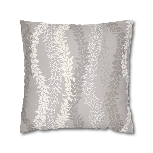 Canvas Throw Pillow Case- White Ginger Kisses (Gray)