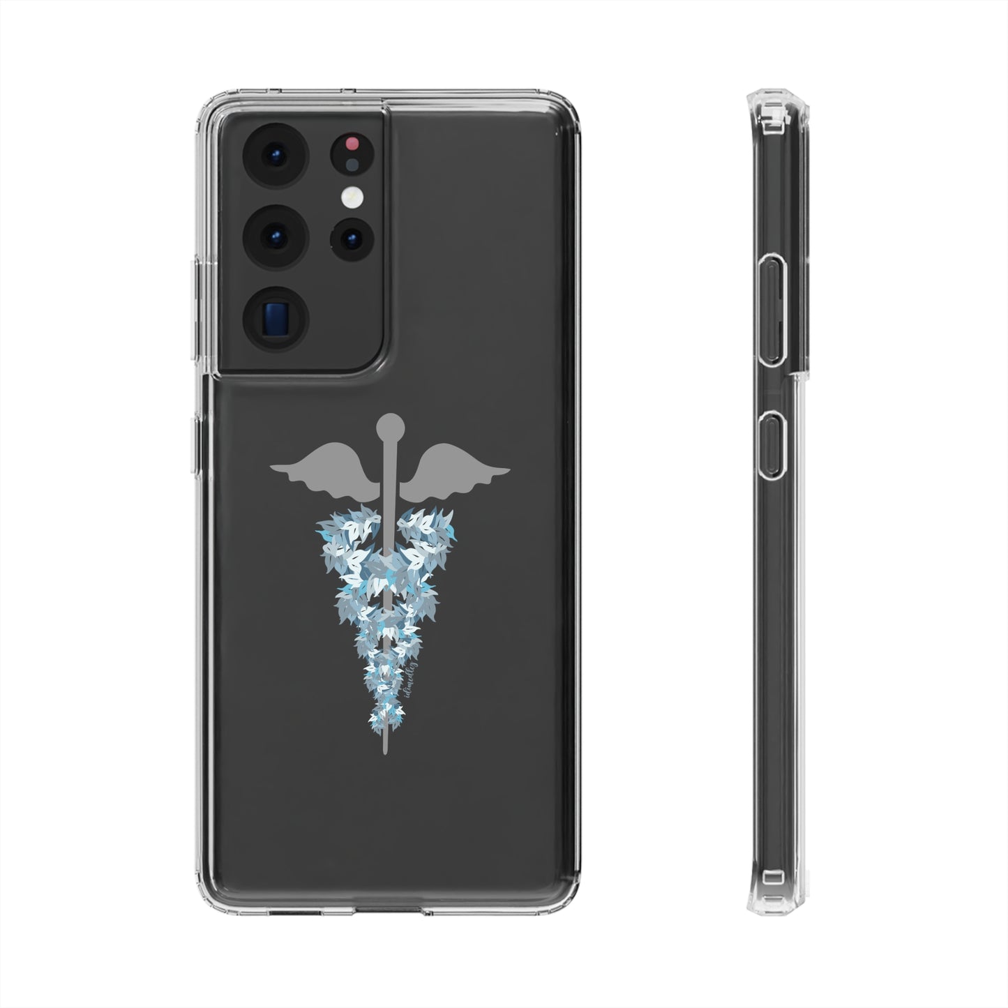 Caduceus Medical Symbol with Blue Maile Lei CLEAR Case