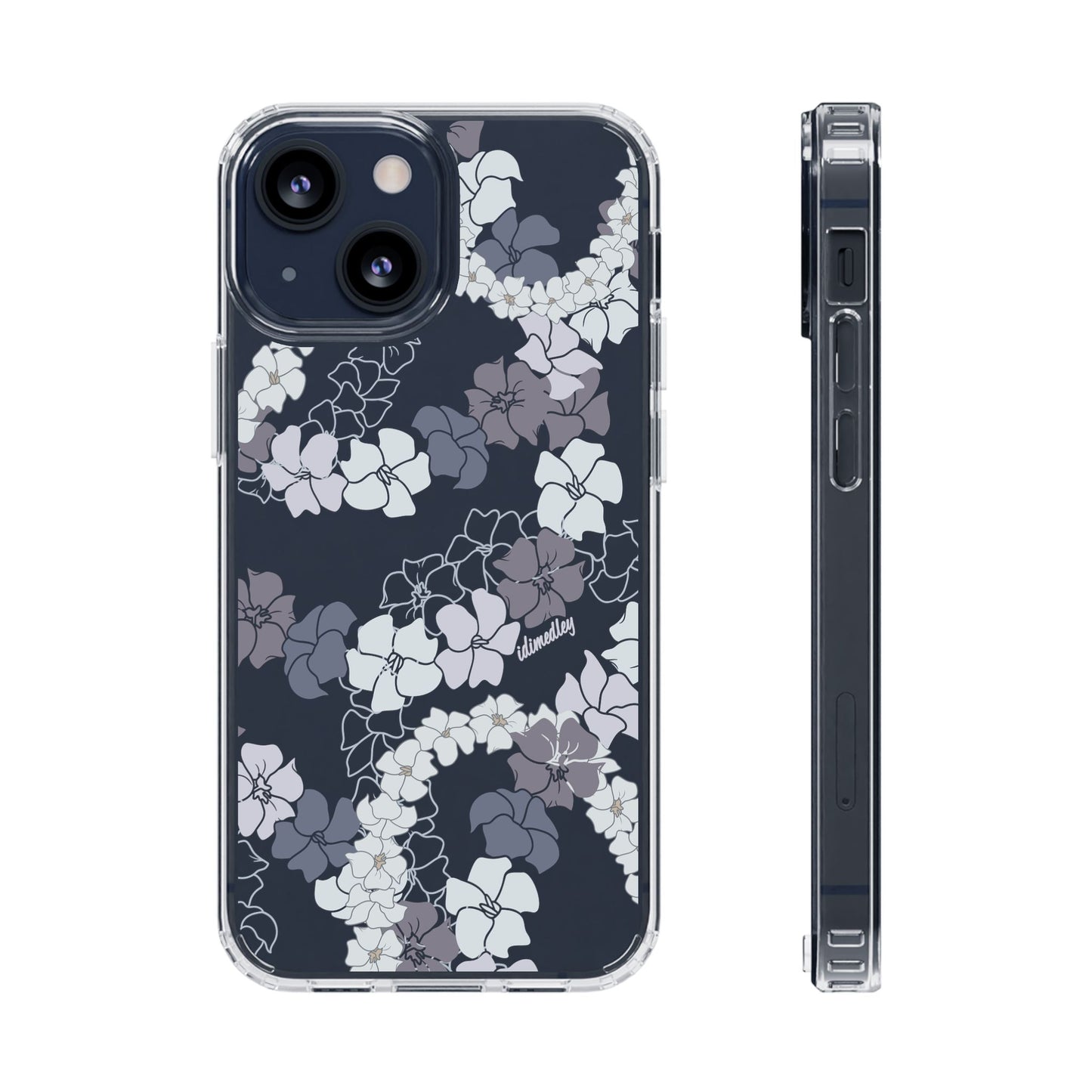 Puakenikeni En Face Flower Leis (Blue and Purple) CLEAR Case