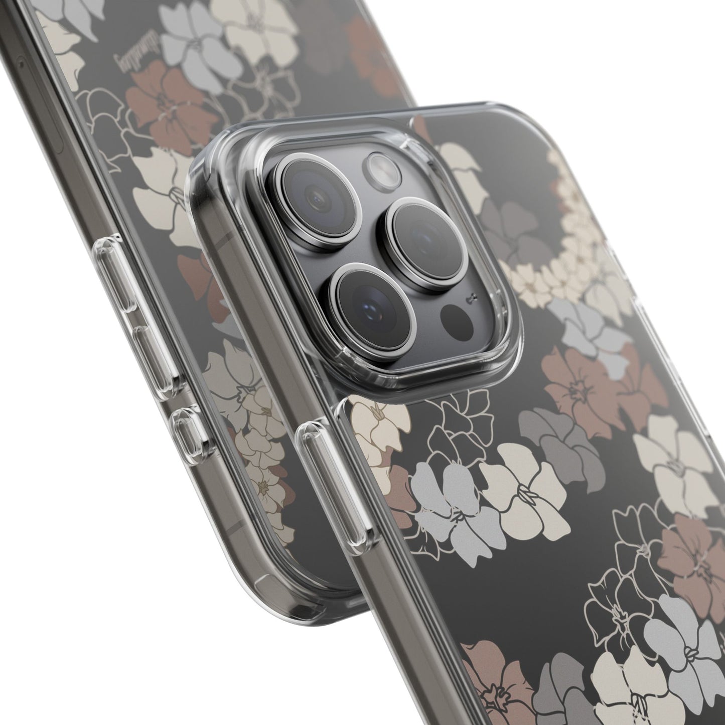 Puakenikeni En Face Flower Leis (Brown and Gray Neutrals) CLEAR Case