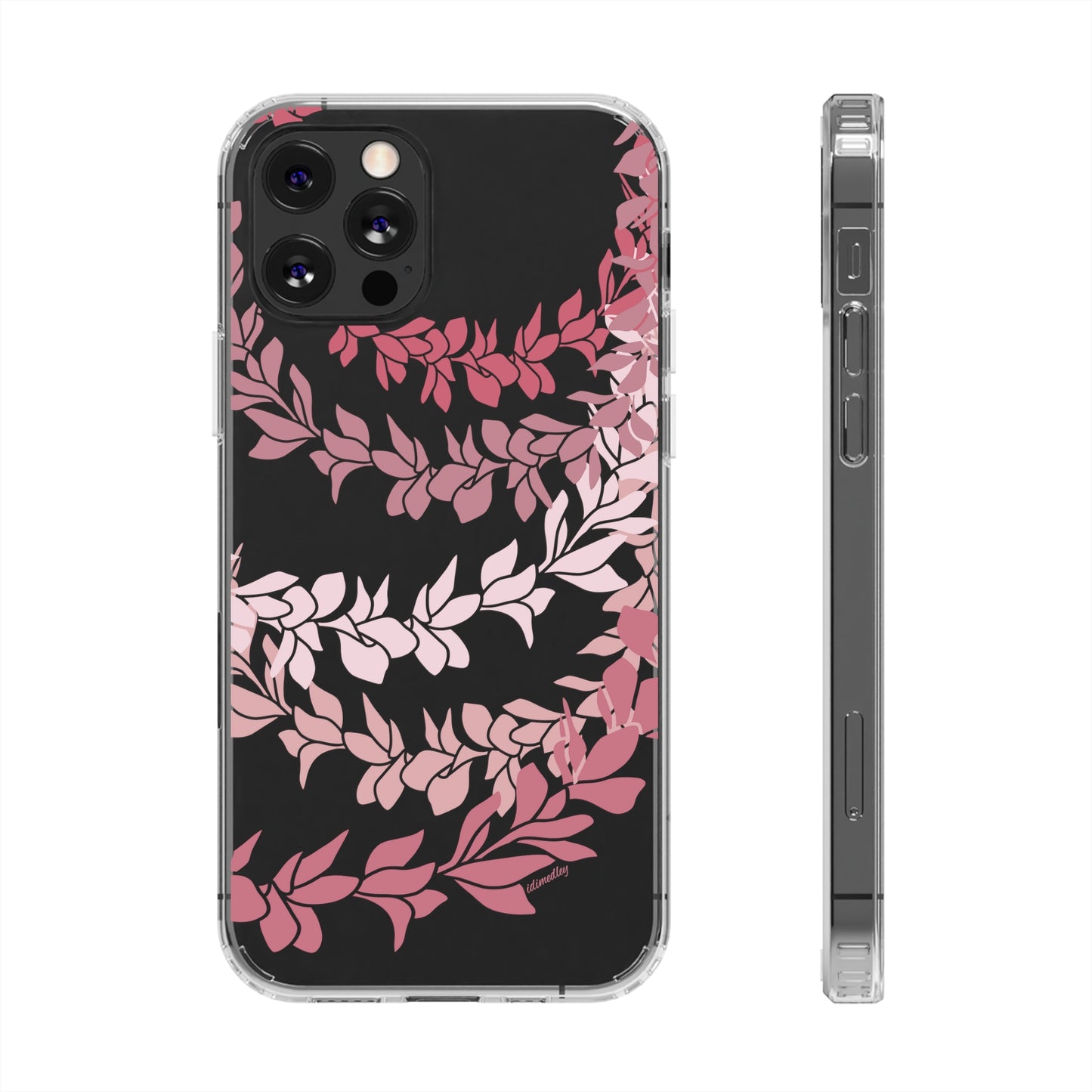 Pink Plumeria Flower Leis CLEAR Case