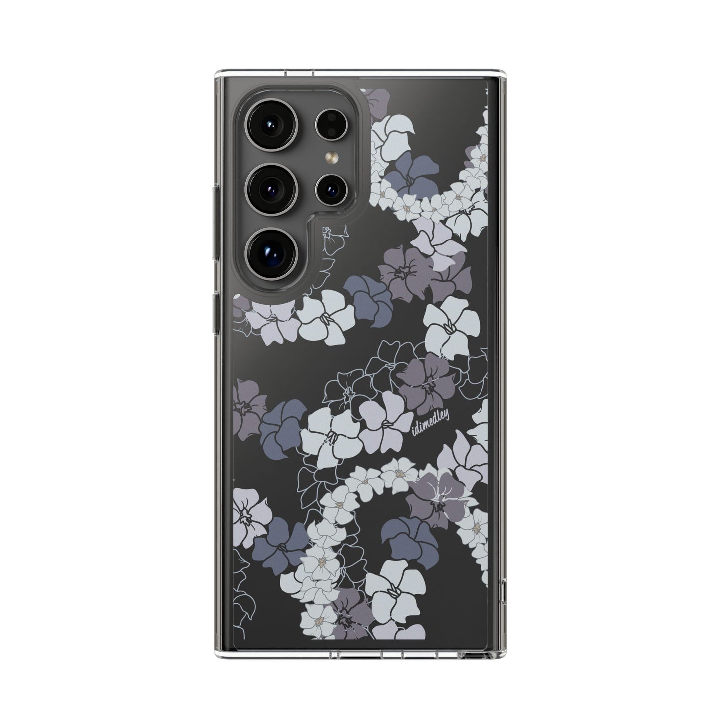 Puakenikeni En Face Flower Leis (Blue and Purple) CLEAR Case