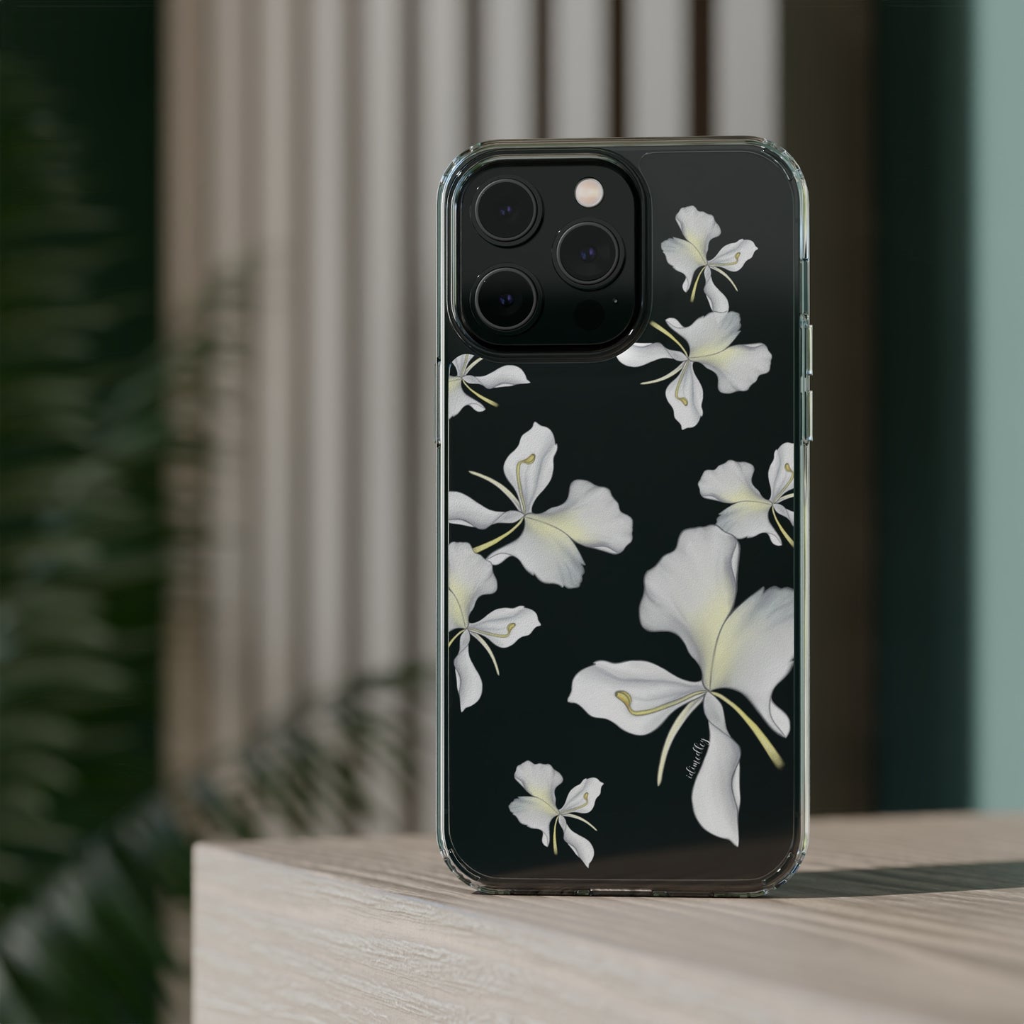 Awapuhi Butterfly Ginger Falling Flowers CLEAR Case