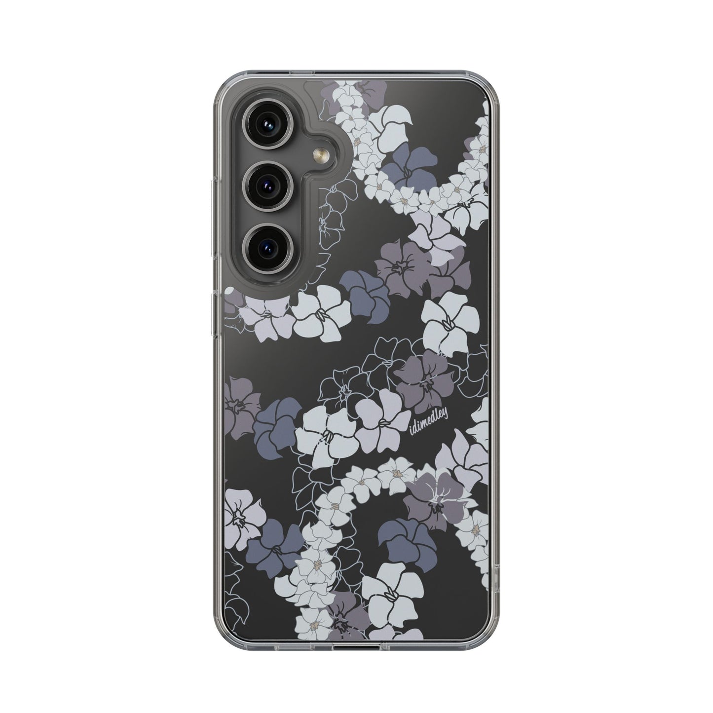 Puakenikeni En Face Flower Leis (Blue and Purple) CLEAR Case